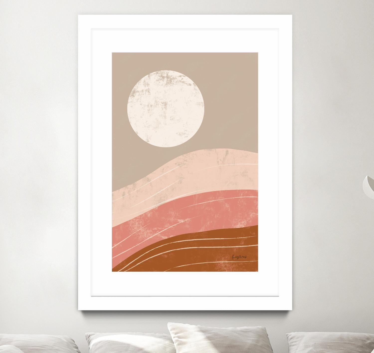 Desert Sunrise I by Becky Thorns on GIANT ART - linear mountains