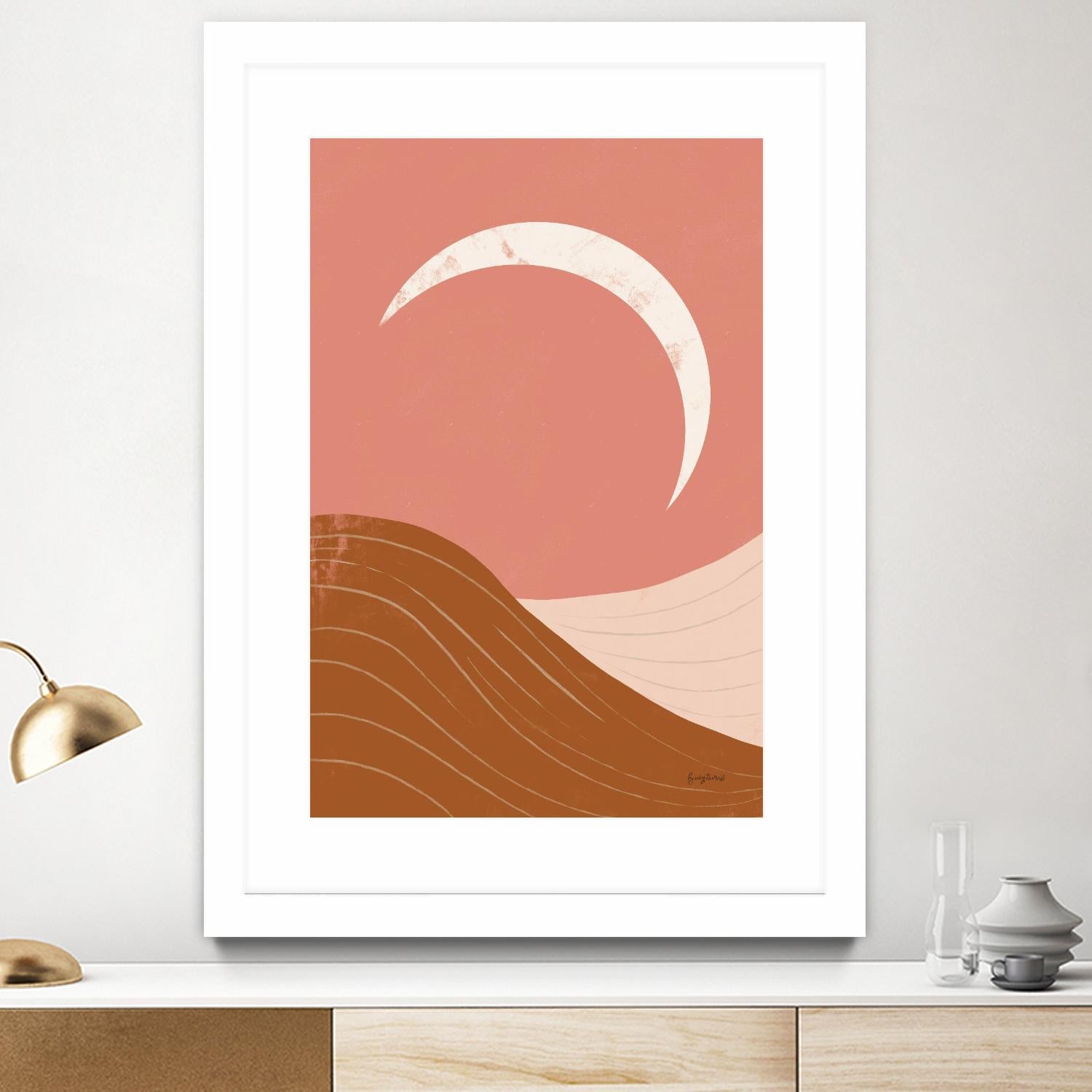 Desert Sunrise II by Becky Thorns on GIANT ART - pink shapes mountains