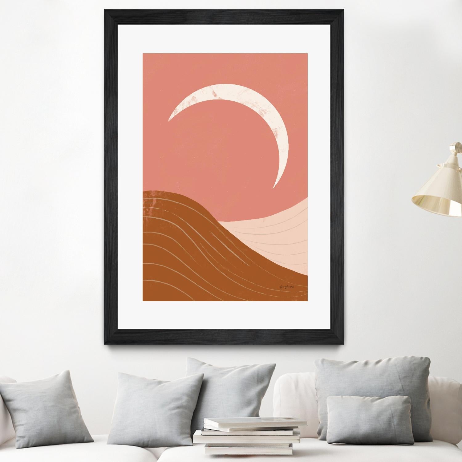 Desert Sunrise II by Becky Thorns on GIANT ART - pink shapes mountains