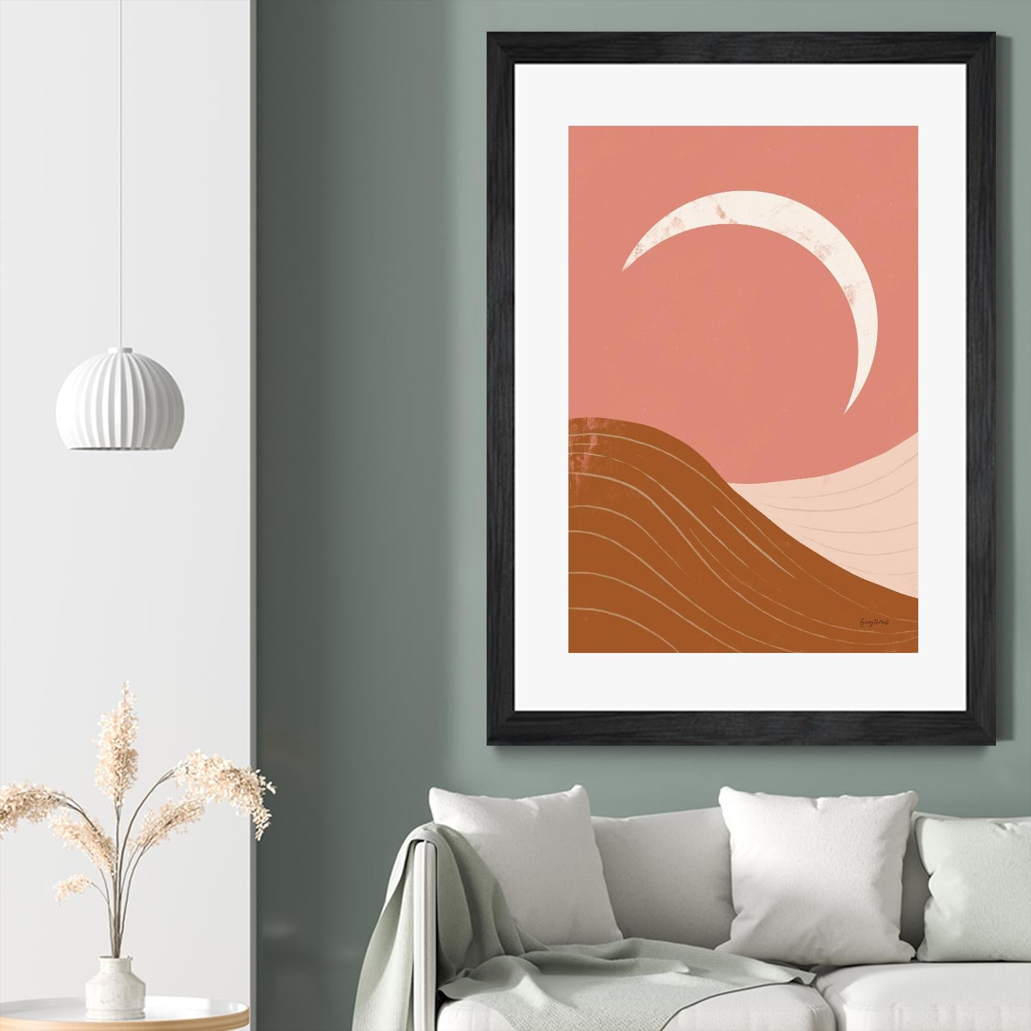 Desert Sunrise II by Becky Thorns on GIANT ART - pink shapes mountains