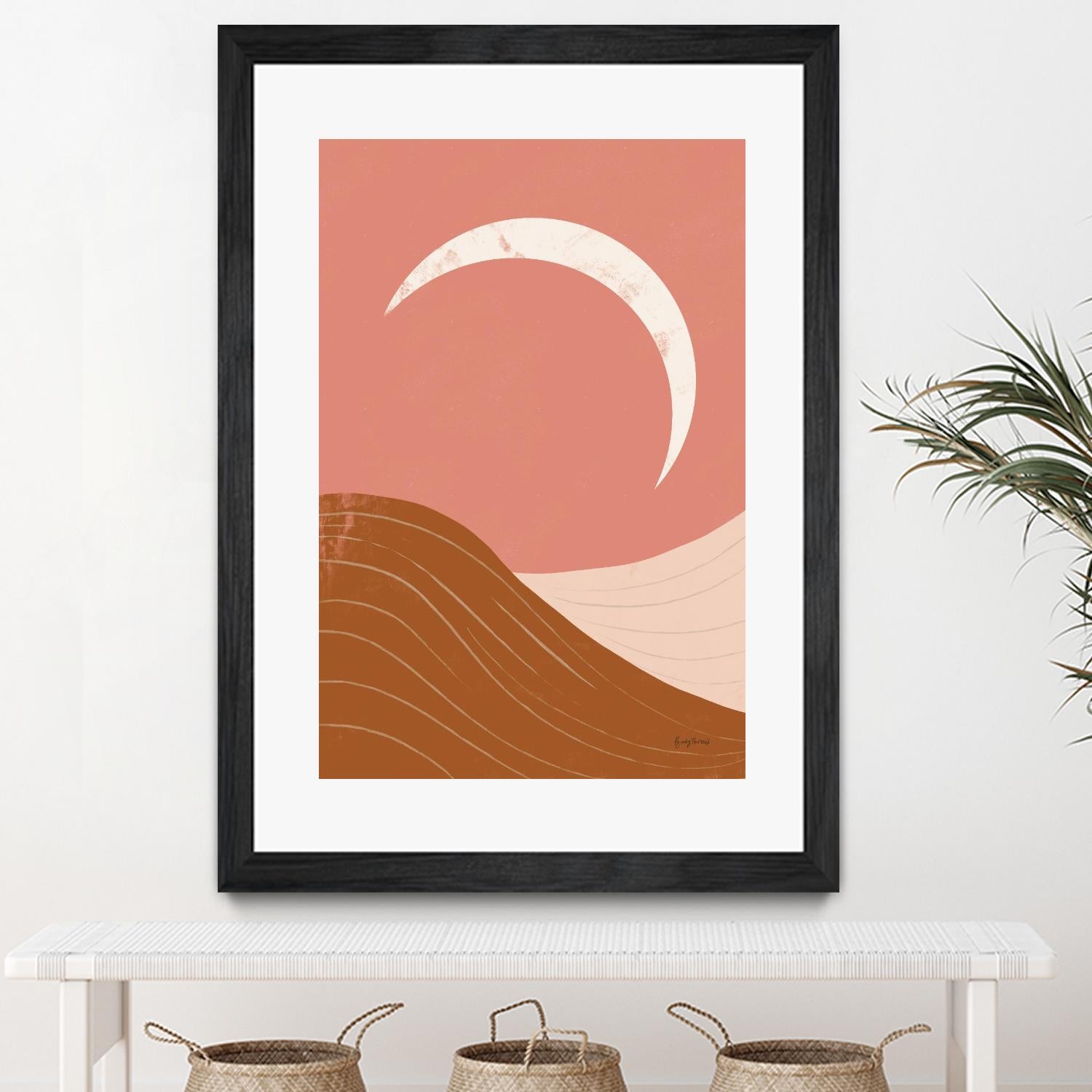 Desert Sunrise II by Becky Thorns on GIANT ART - pink shapes mountains