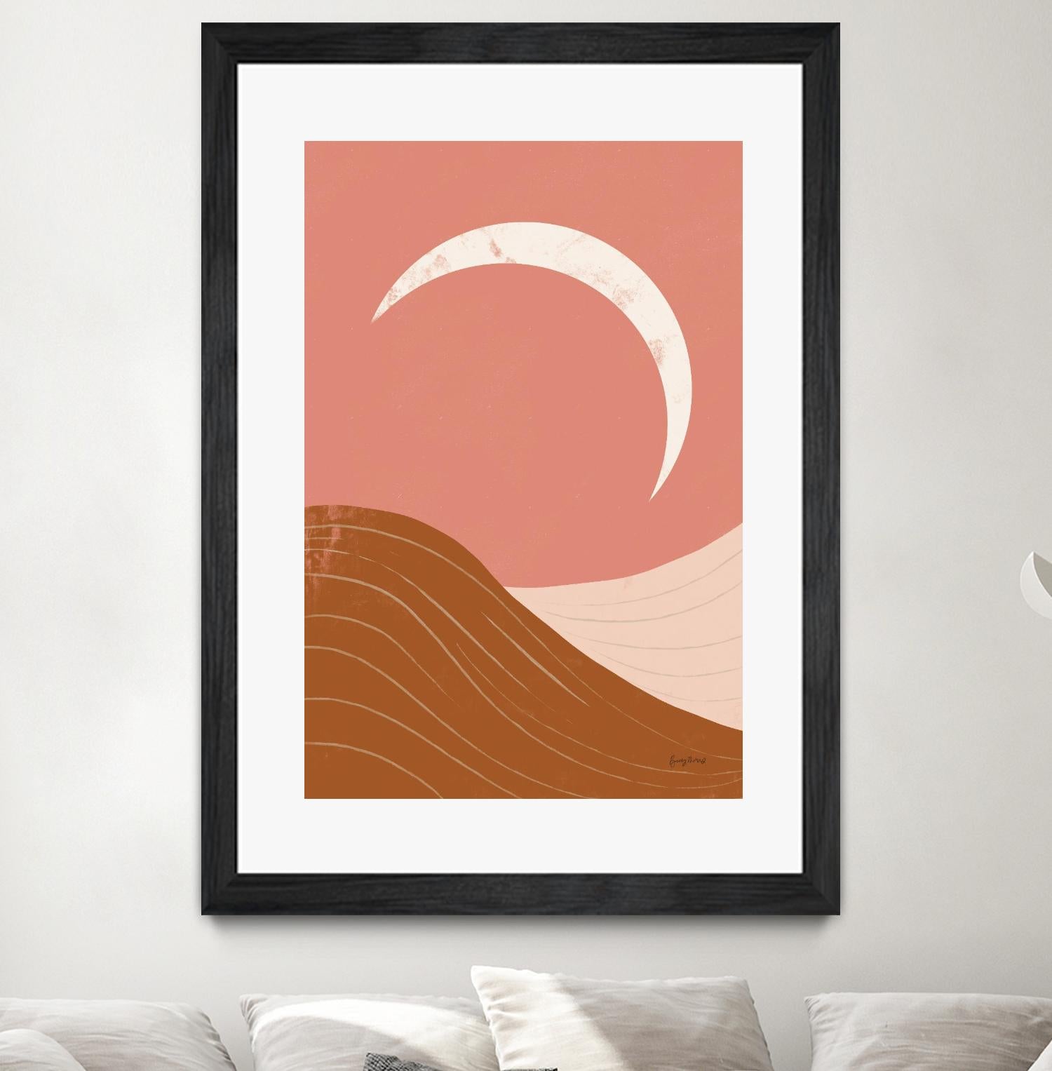 Desert Sunrise II by Becky Thorns on GIANT ART - pink shapes mountains