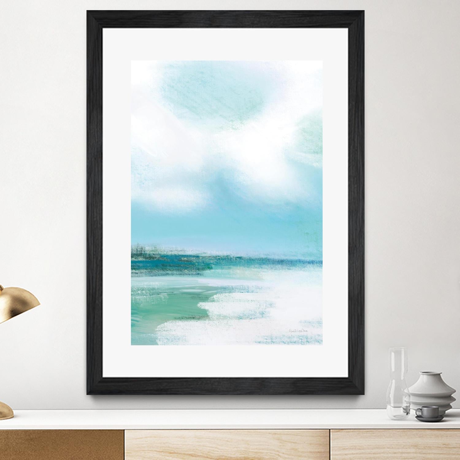 Morning Swim by Mercedes Lopez Charo on GIANT ART - green costal waves