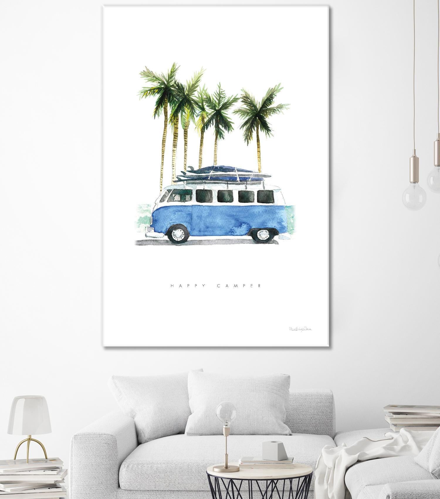 Surf Days II by Mercedes Lopez on GIANT ART - coastal & nautical aqua