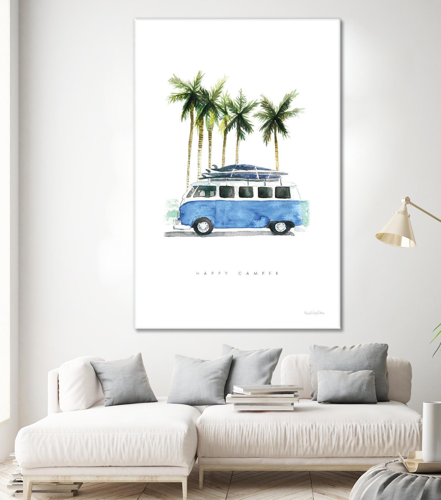 Surf Days II by Mercedes Lopez on GIANT ART - coastal & nautical aqua