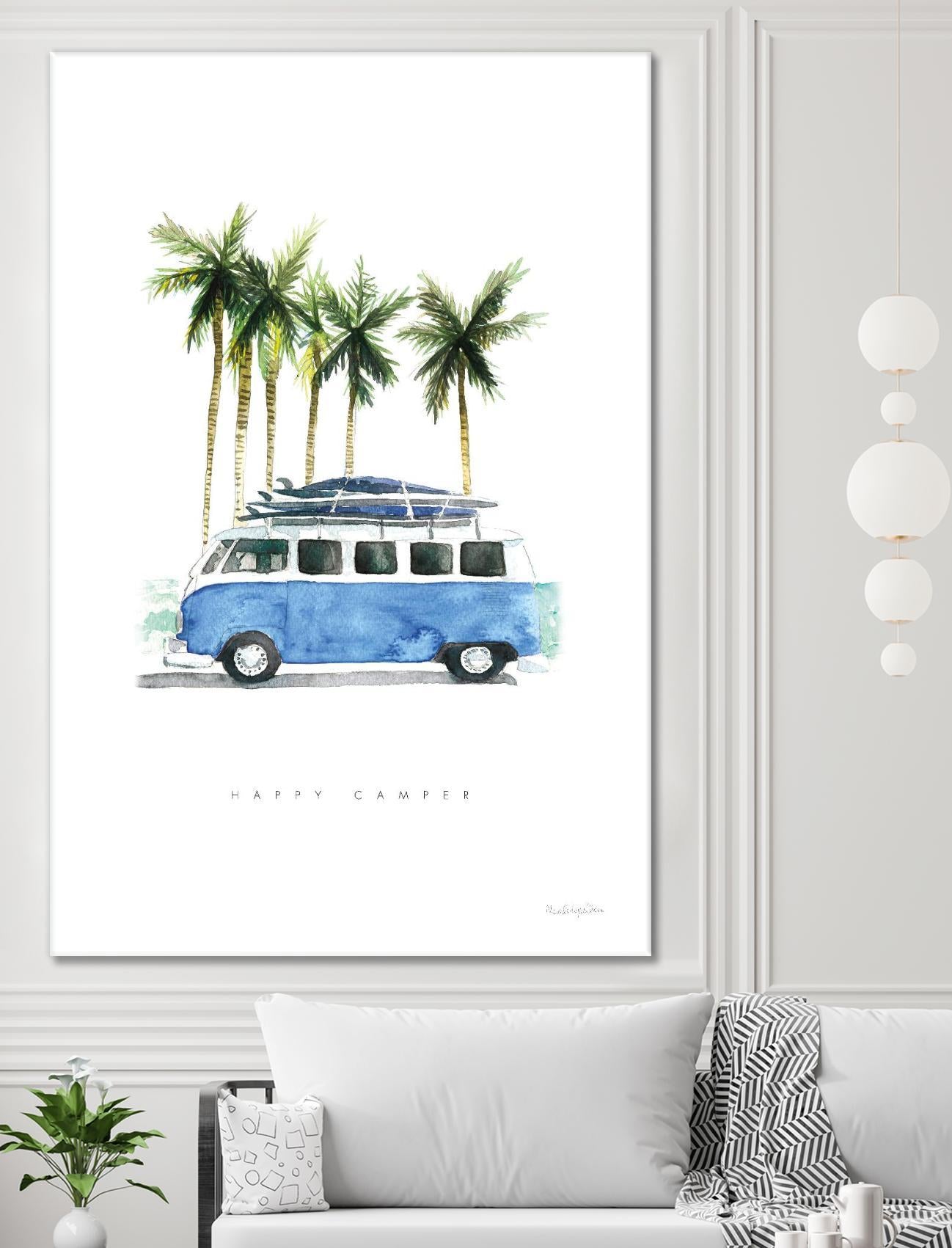 Surf Days II by Mercedes Lopez on GIANT ART - coastal & nautical aqua
