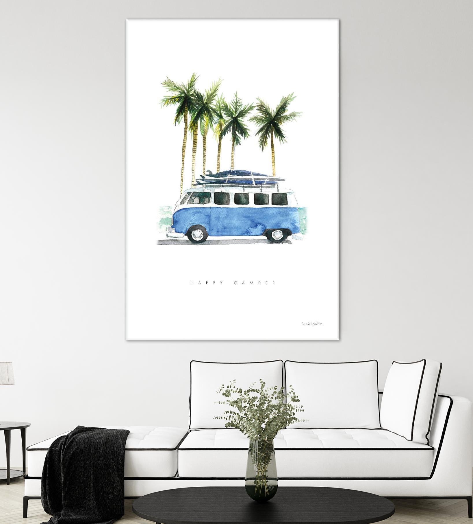 Surf Days II by Mercedes Lopez on GIANT ART - coastal & nautical aqua