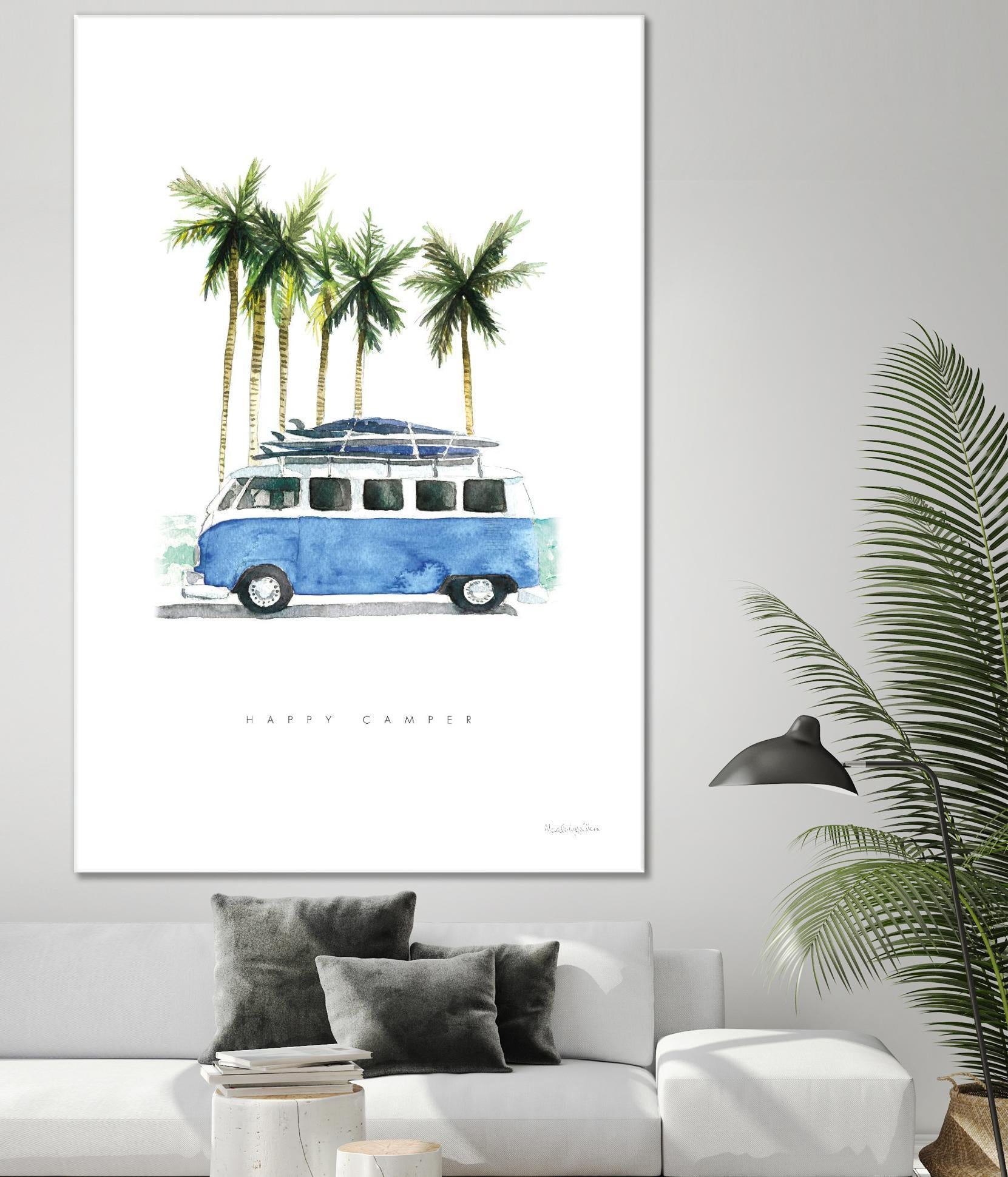 Surf Days II by Mercedes Lopez on GIANT ART - coastal & nautical aqua