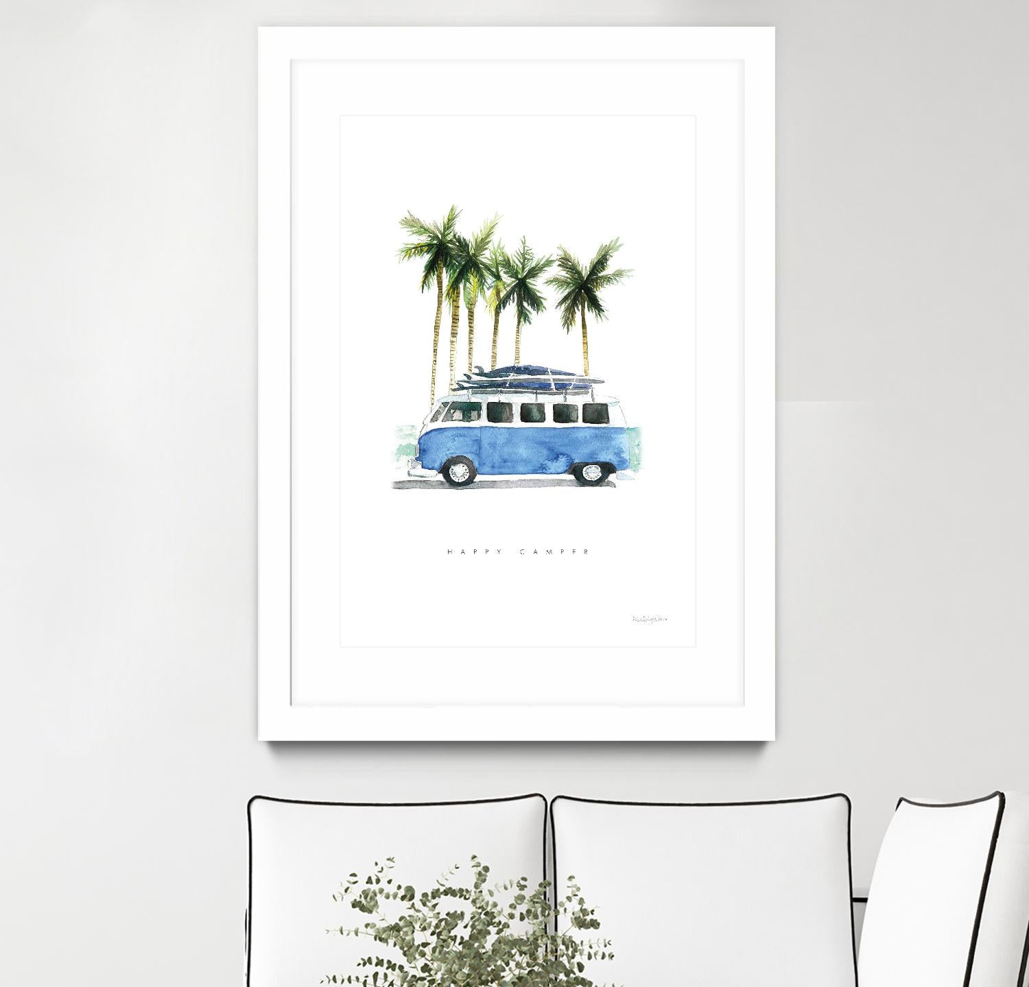 Surf Days II by Mercedes Lopez on GIANT ART - coastal & nautical aqua