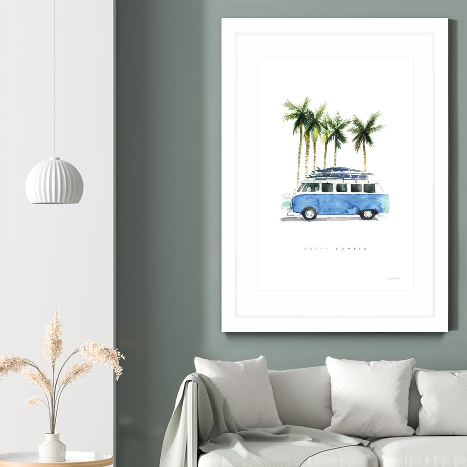 Surf Days II by Mercedes Lopez on GIANT ART - coastal & nautical aqua