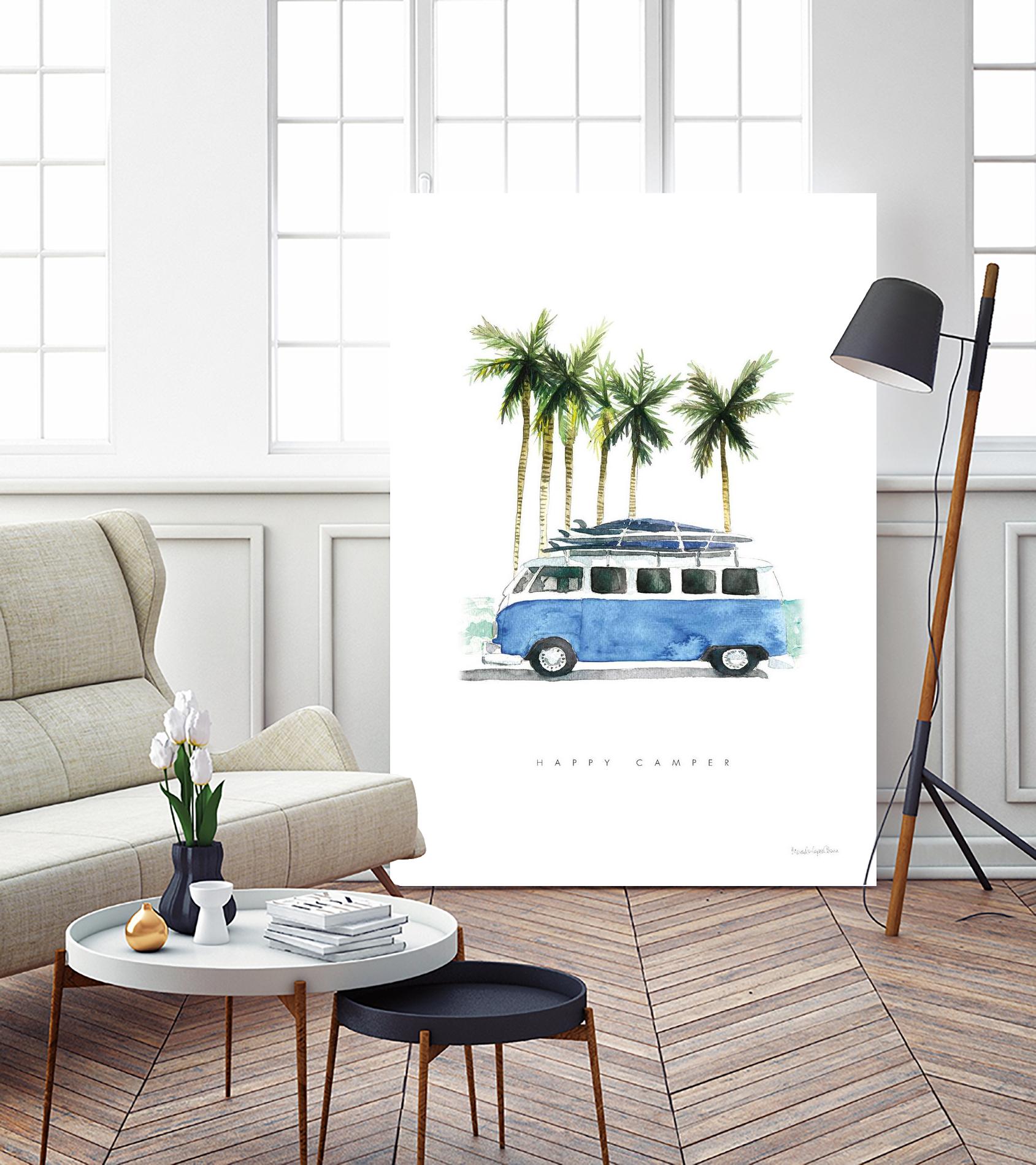 Surf Days II by Mercedes Lopez on GIANT ART - coastal & nautical aqua