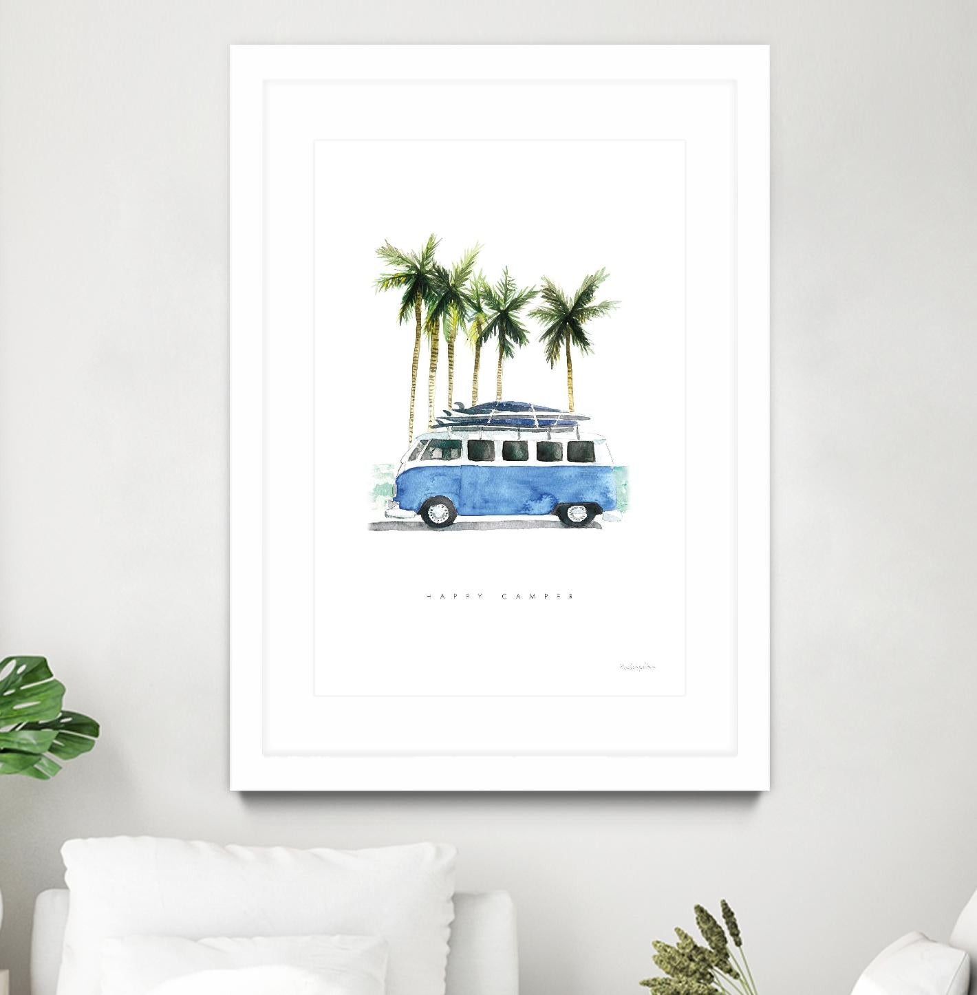 Surf Days II by Mercedes Lopez on GIANT ART - coastal & nautical aqua