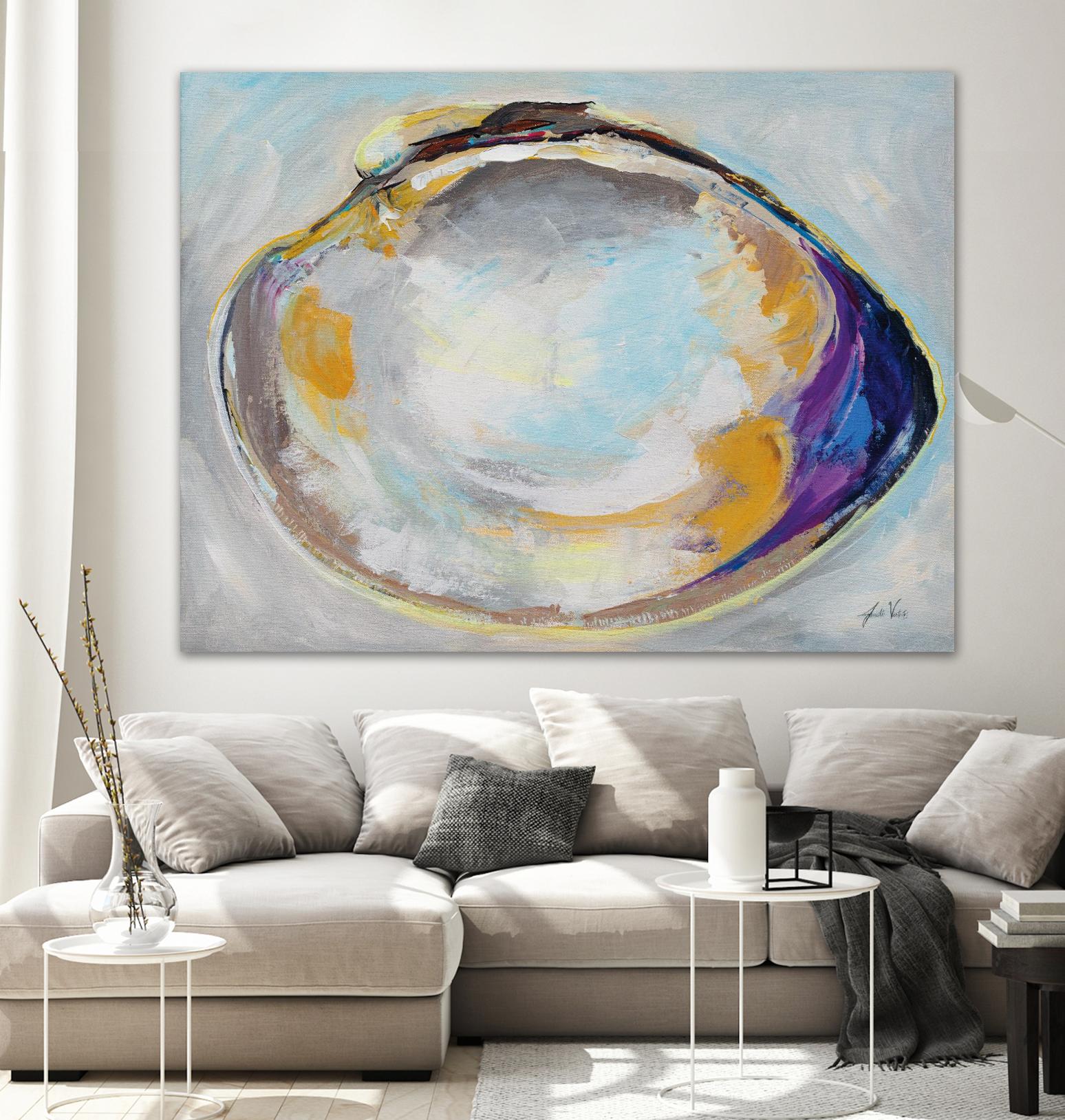Open Quahog II by Jeanette Vertentes on GIANT ART - coastal & nautical blue