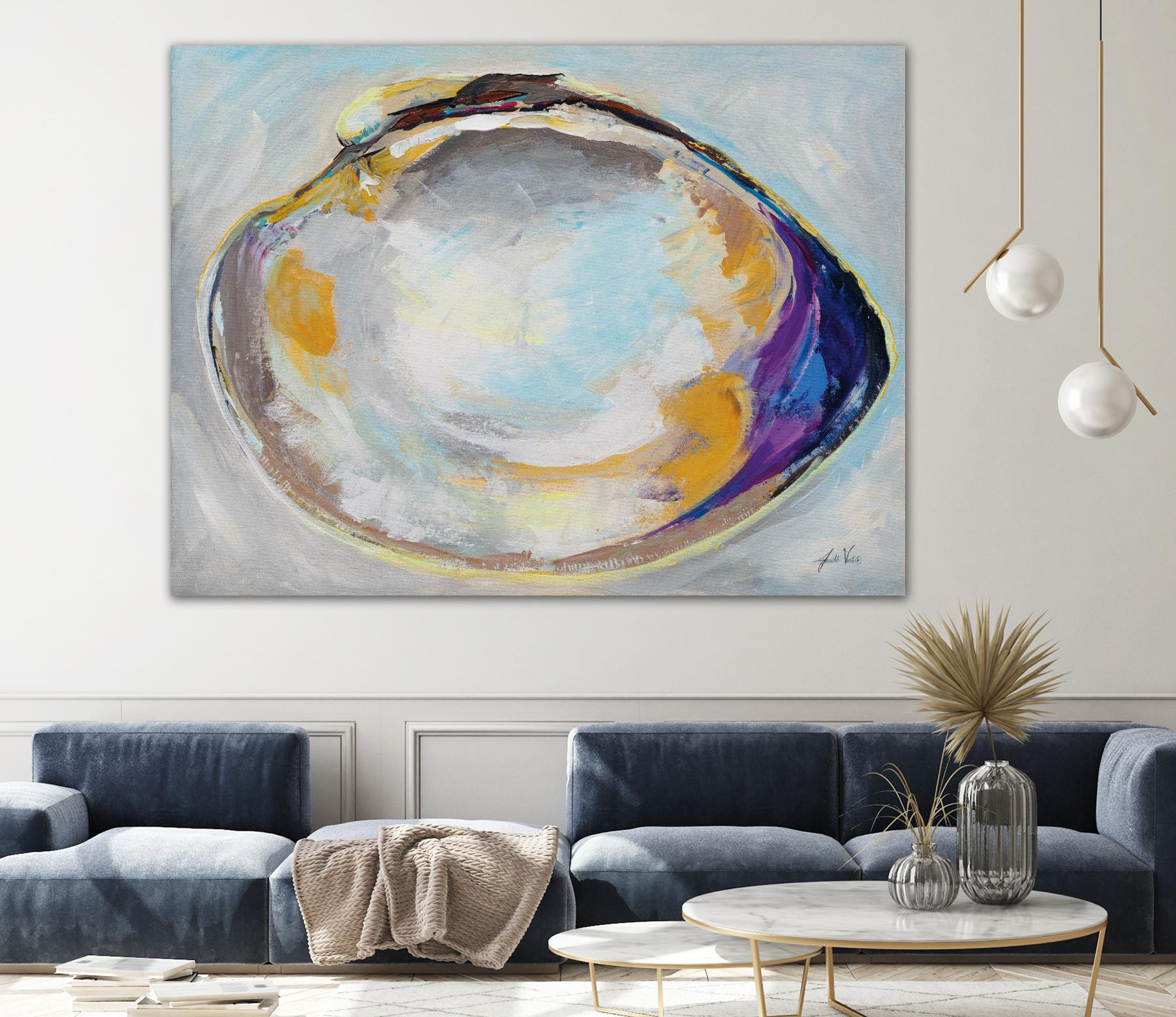 Open Quahog II by Jeanette Vertentes on GIANT ART - coastal & nautical blue