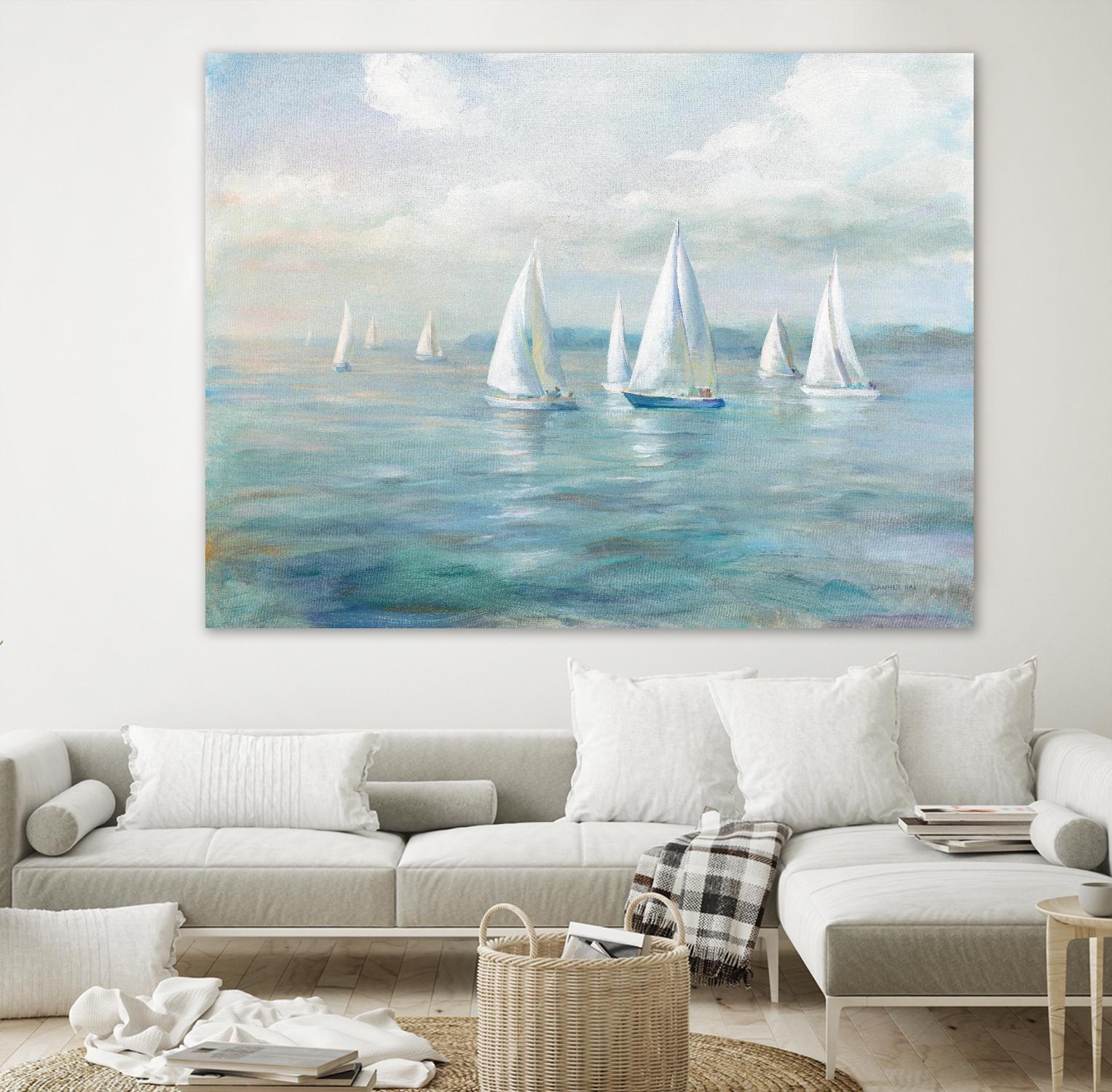 Setting Sail by Danhui Nai on GIANT ART - coastal & nautical blue