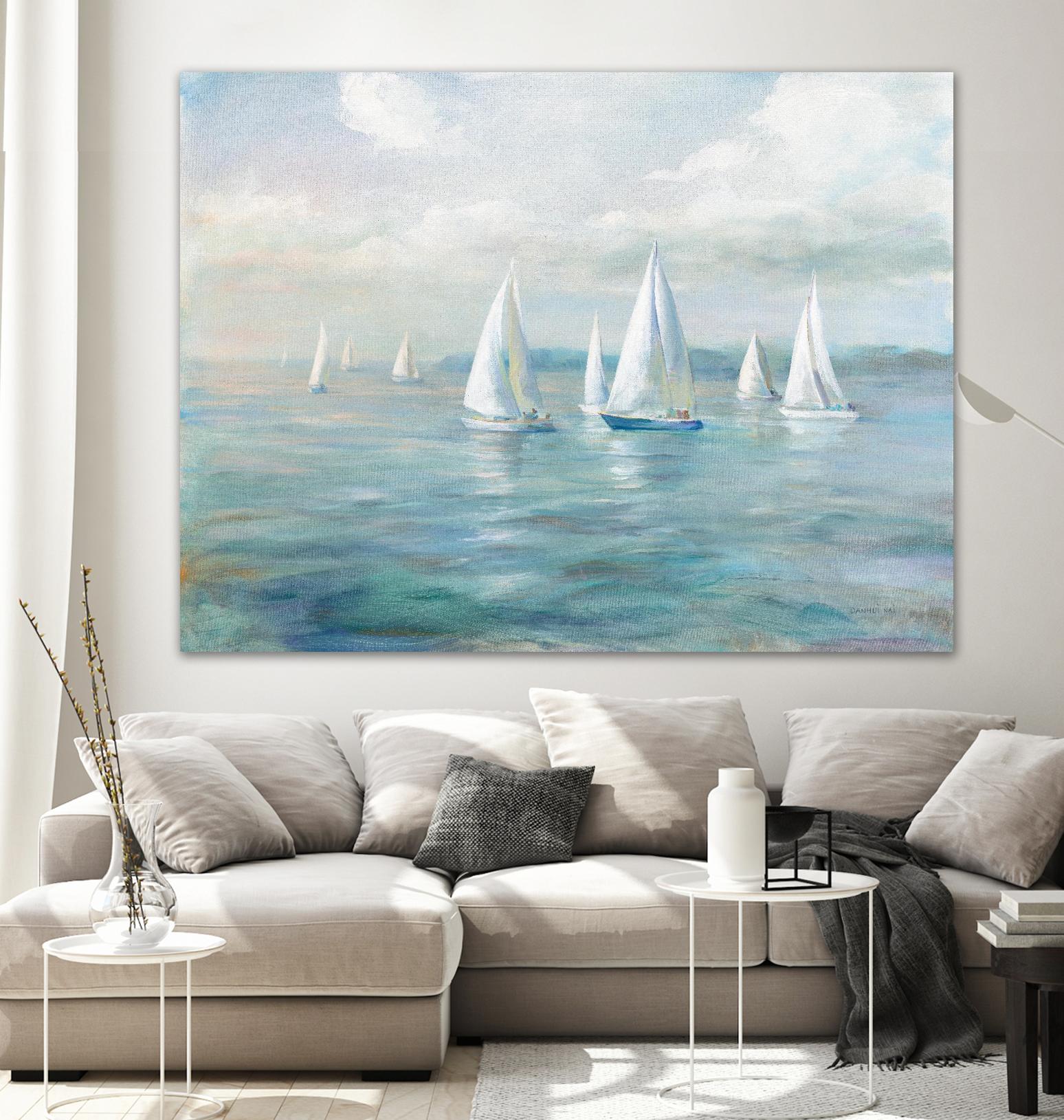 Setting Sail by Danhui Nai on GIANT ART - coastal & nautical blue