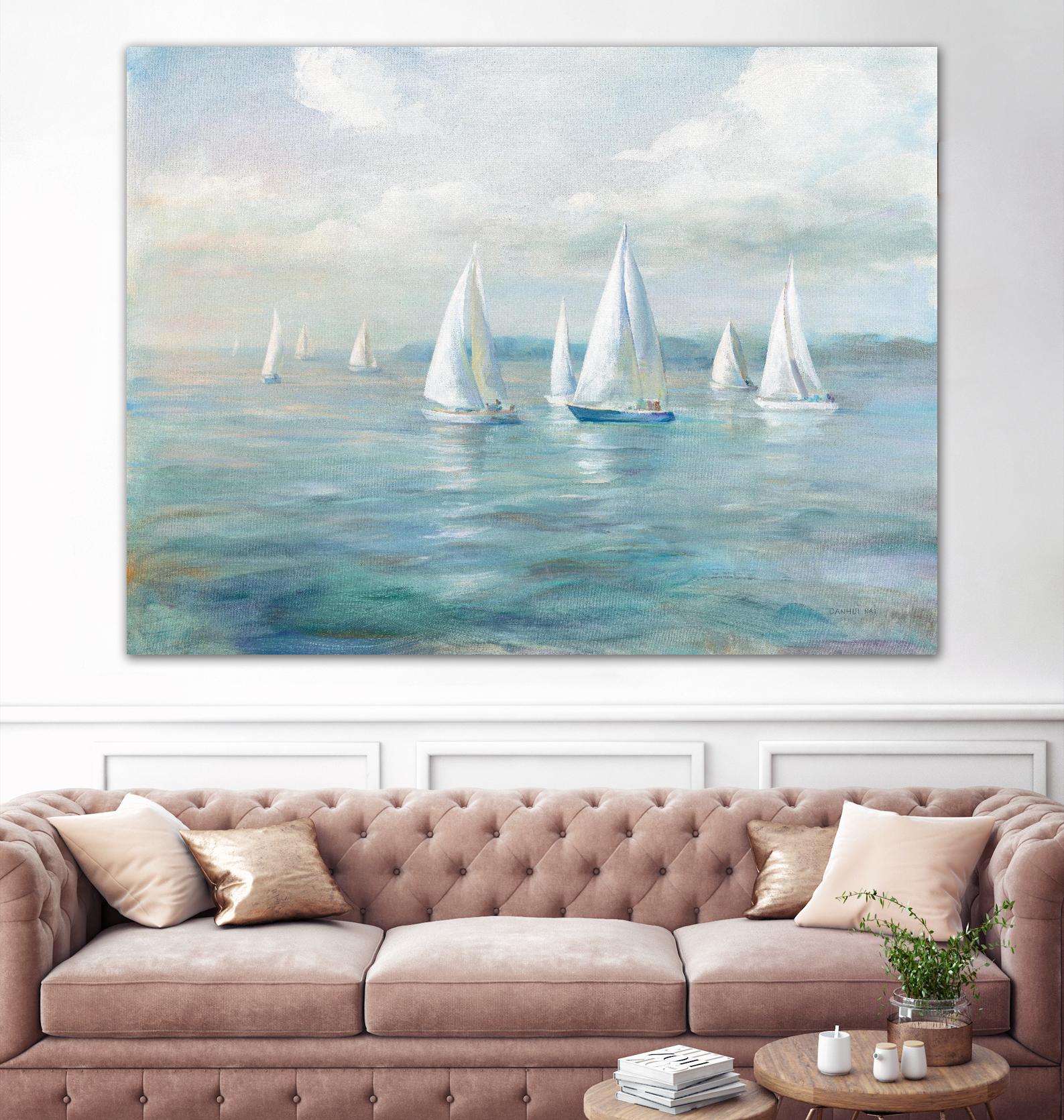 Setting Sail by Danhui Nai on GIANT ART - coastal & nautical blue
