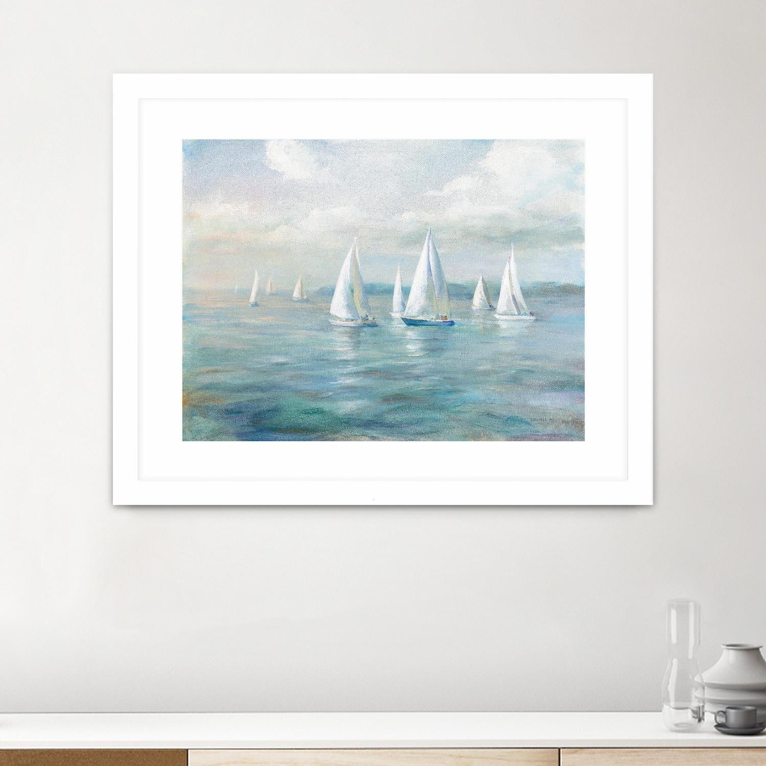 Setting Sail by Danhui Nai on GIANT ART - blue coastal & nautical sails