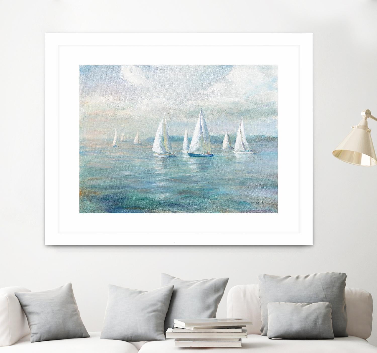 Setting Sail by Danhui Nai on GIANT ART - blue coastal & nautical sails