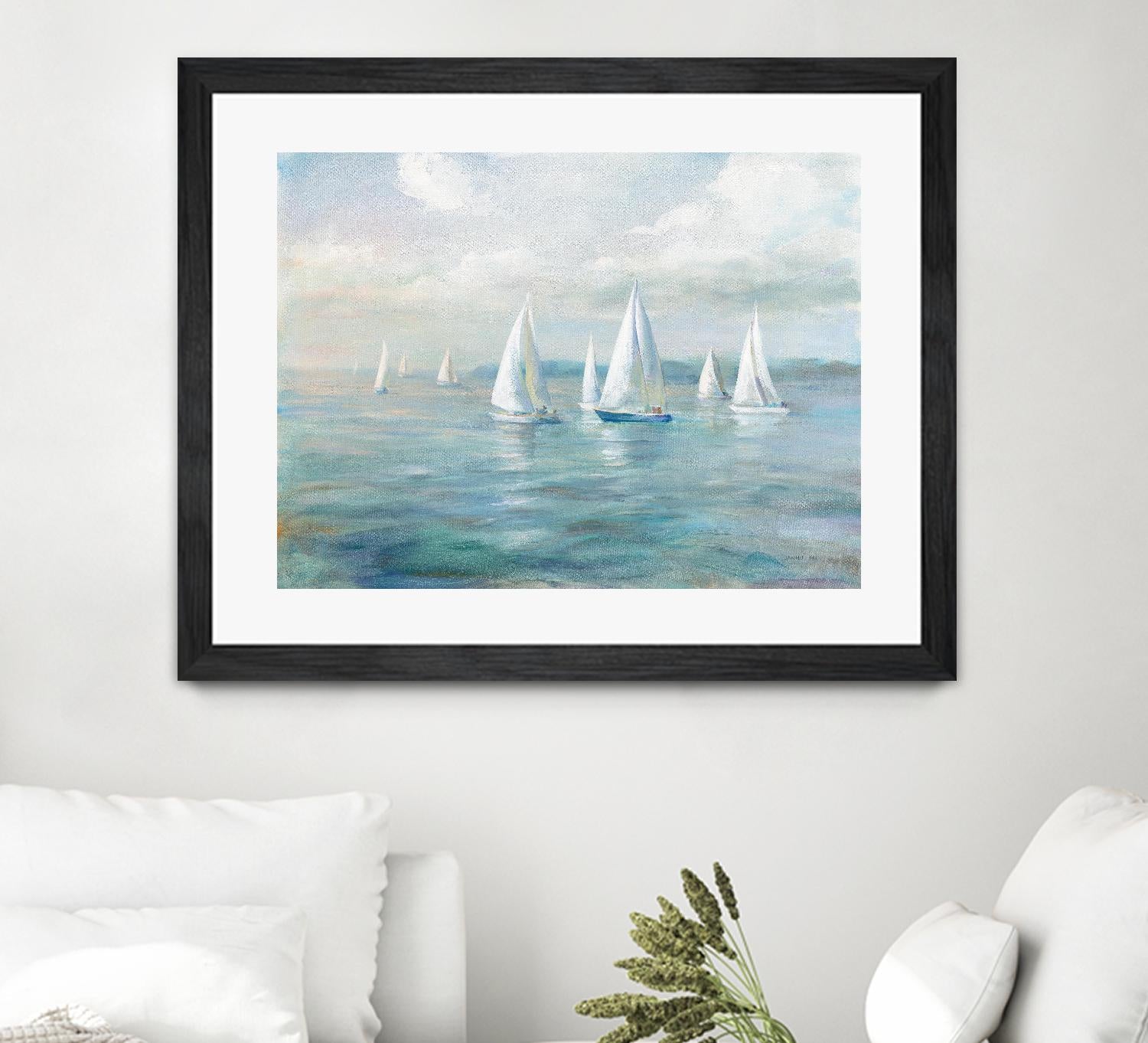 Setting Sail by Danhui Nai on GIANT ART - blue coastal & nautical sails