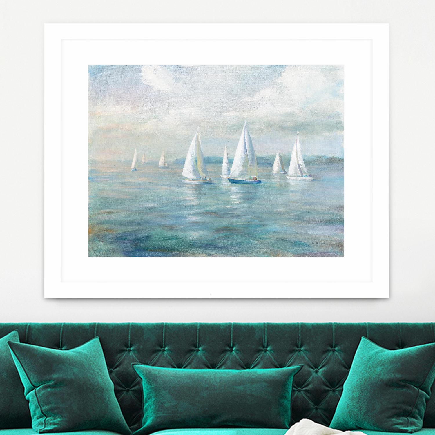 Setting Sail by Danhui Nai on GIANT ART - blue coastal & nautical sails
