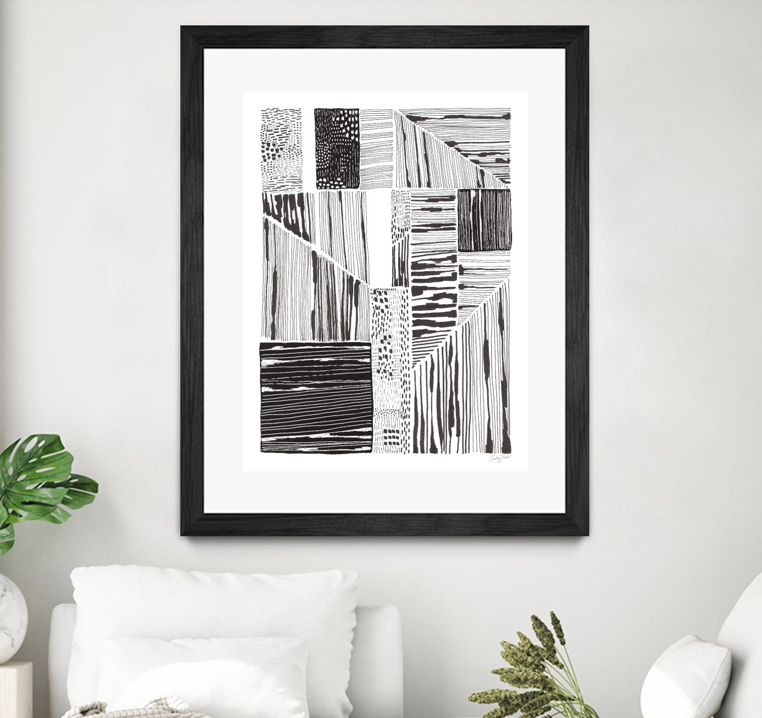 Lined Up II by Courtney Prahl on GIANT ART - white linear dots