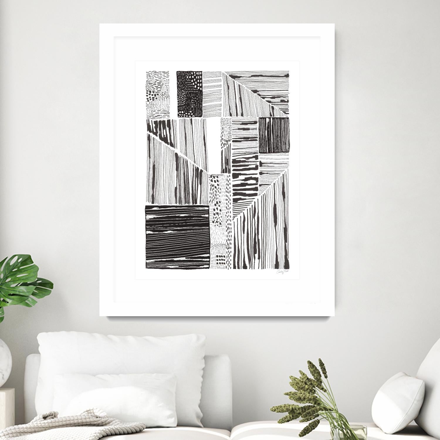 Lined Up II by Courtney Prahl on GIANT ART - white linear dots