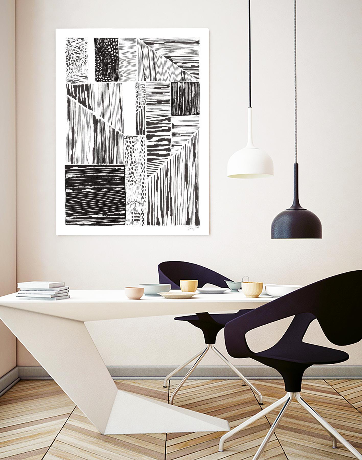 Lined Up II by Courtney Prahl on GIANT ART - white linear dots