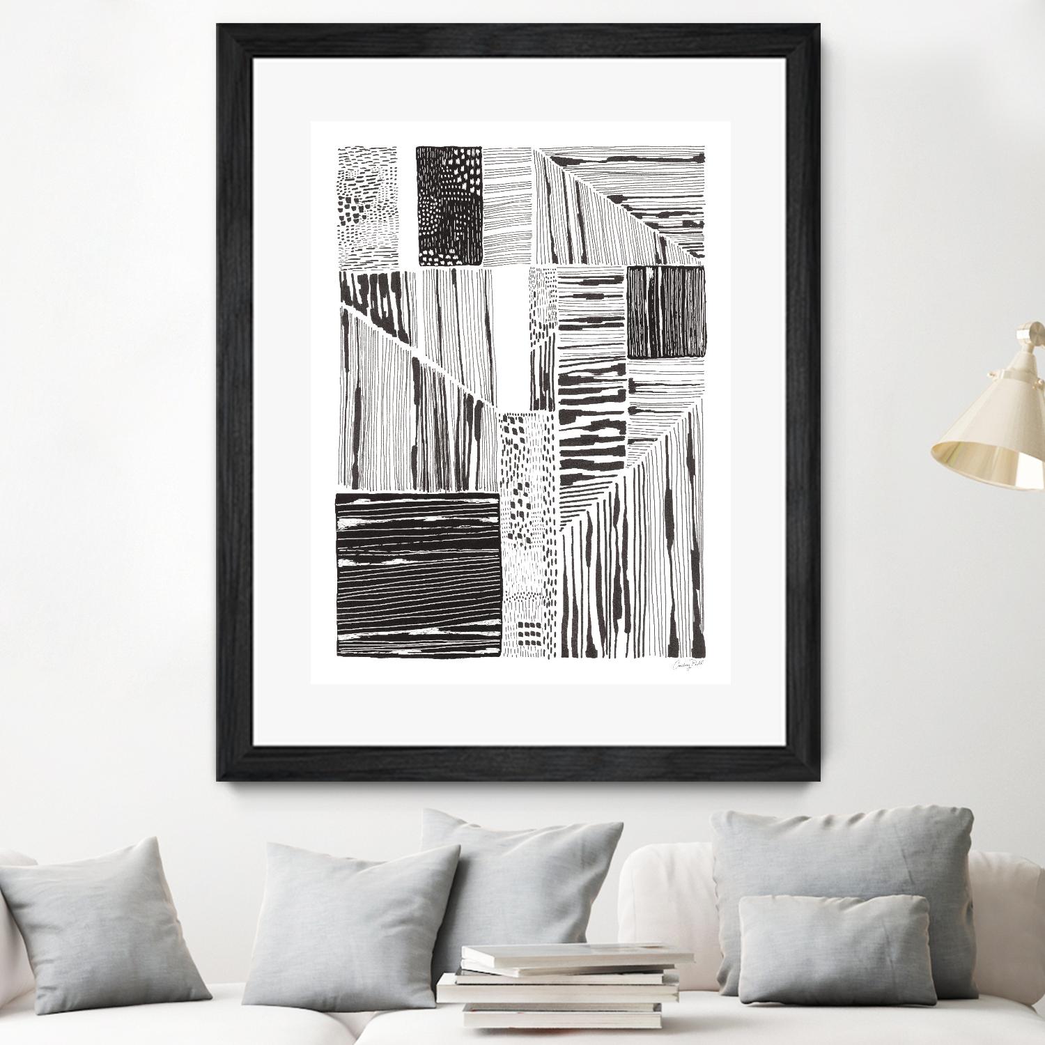 Lined Up II by Courtney Prahl on GIANT ART - white linear dots