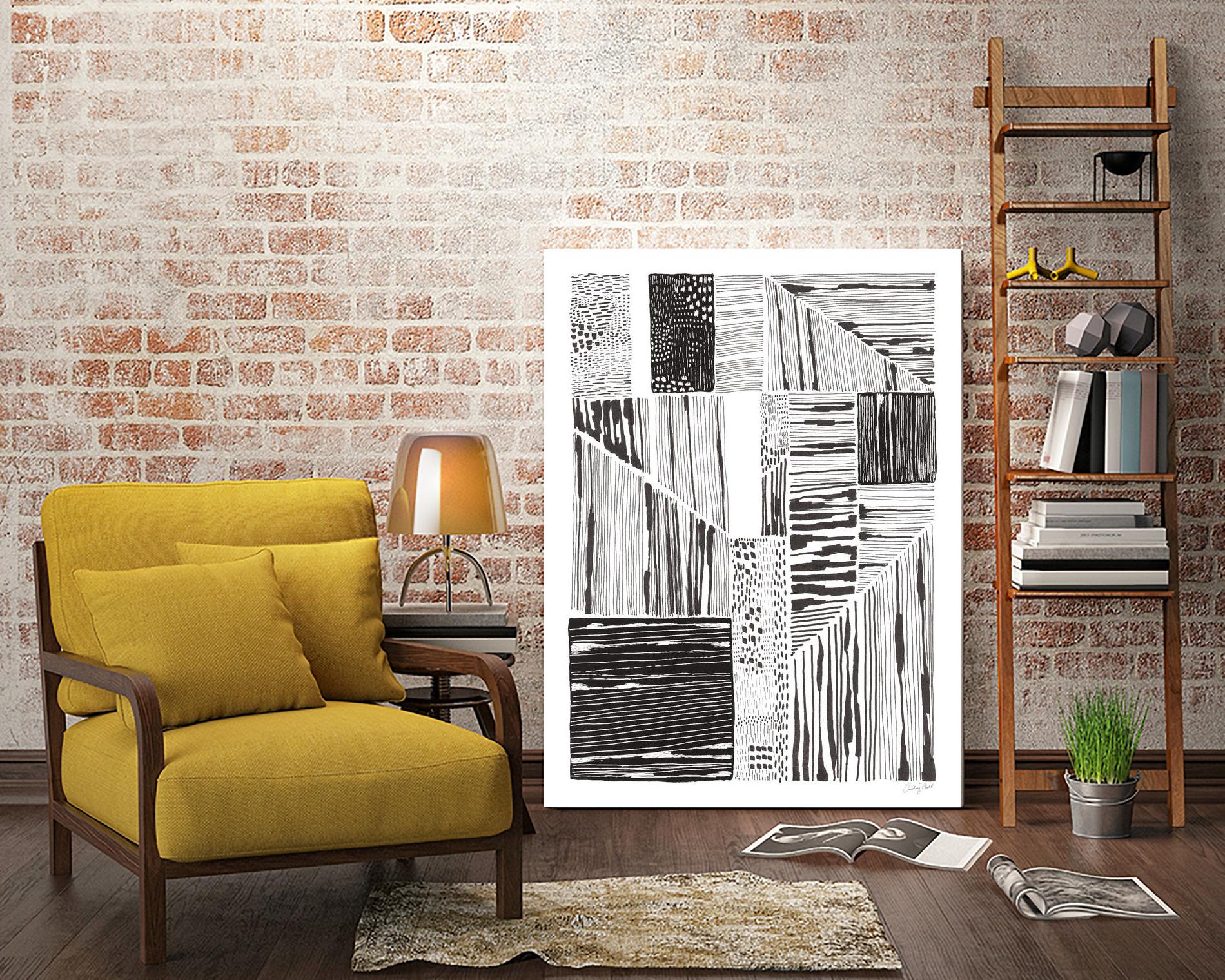 Lined Up II by Courtney Prahl on GIANT ART - white linear dots