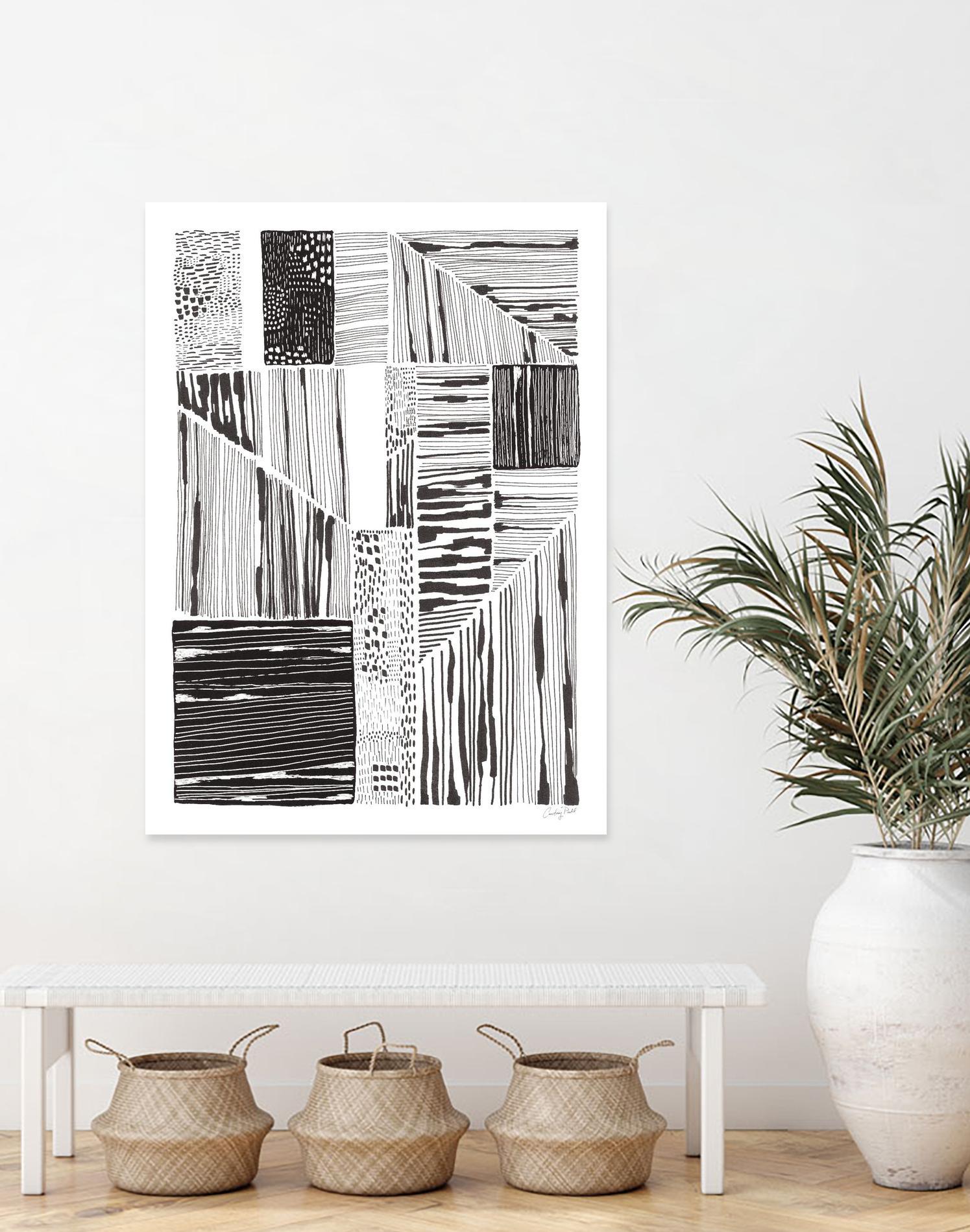 Lined Up II by Courtney Prahl on GIANT ART - white linear dots