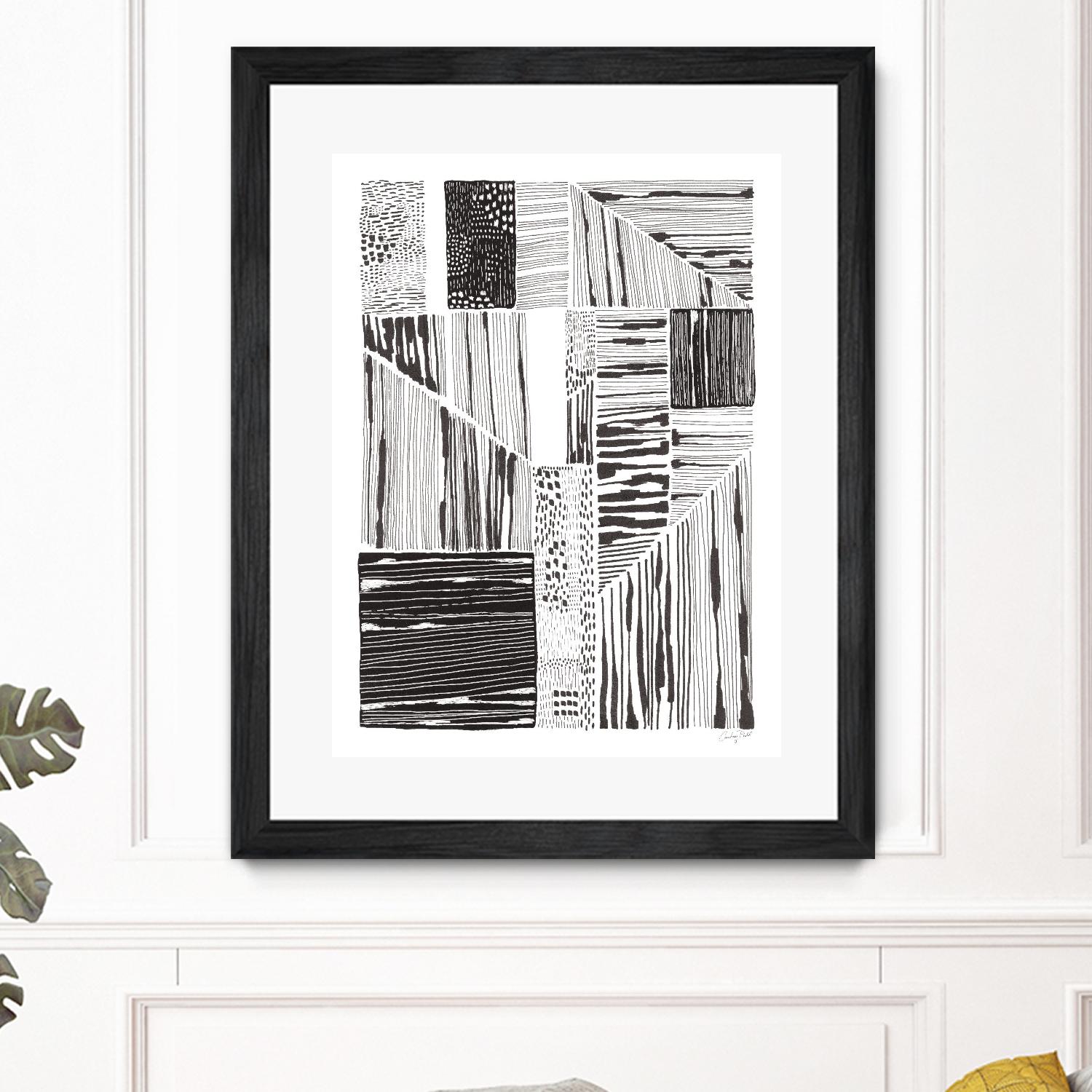 Lined Up II by Courtney Prahl on GIANT ART - white linear dots