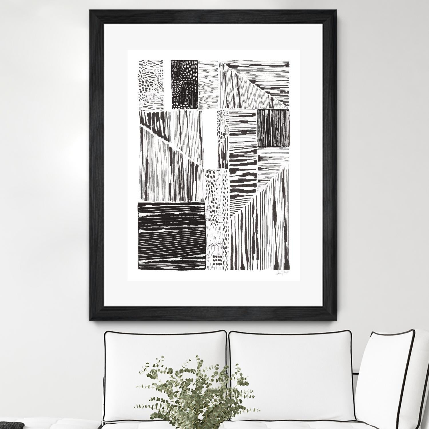 Lined Up II by Courtney Prahl on GIANT ART - white linear dots