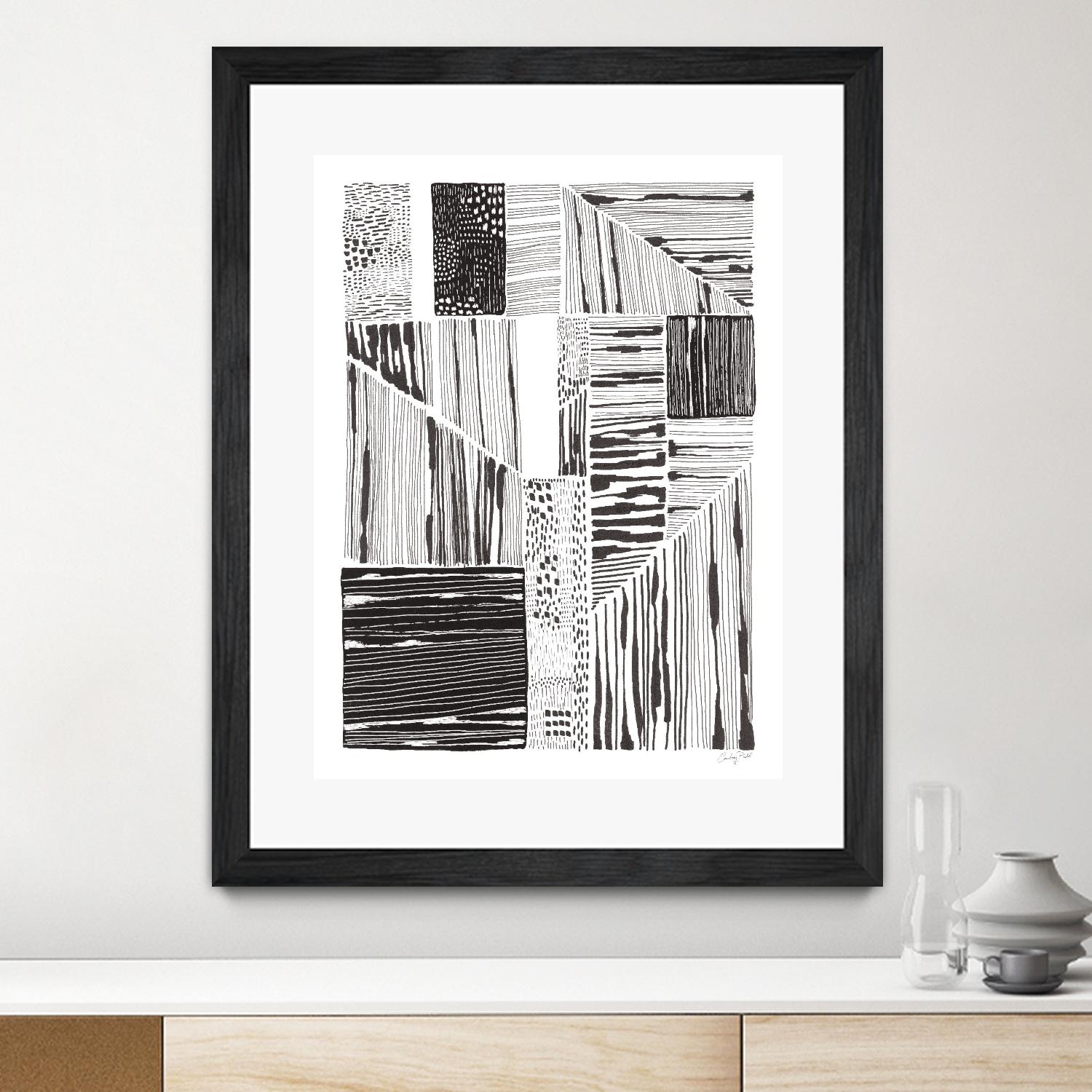 Lined Up II by Courtney Prahl on GIANT ART - white linear dots