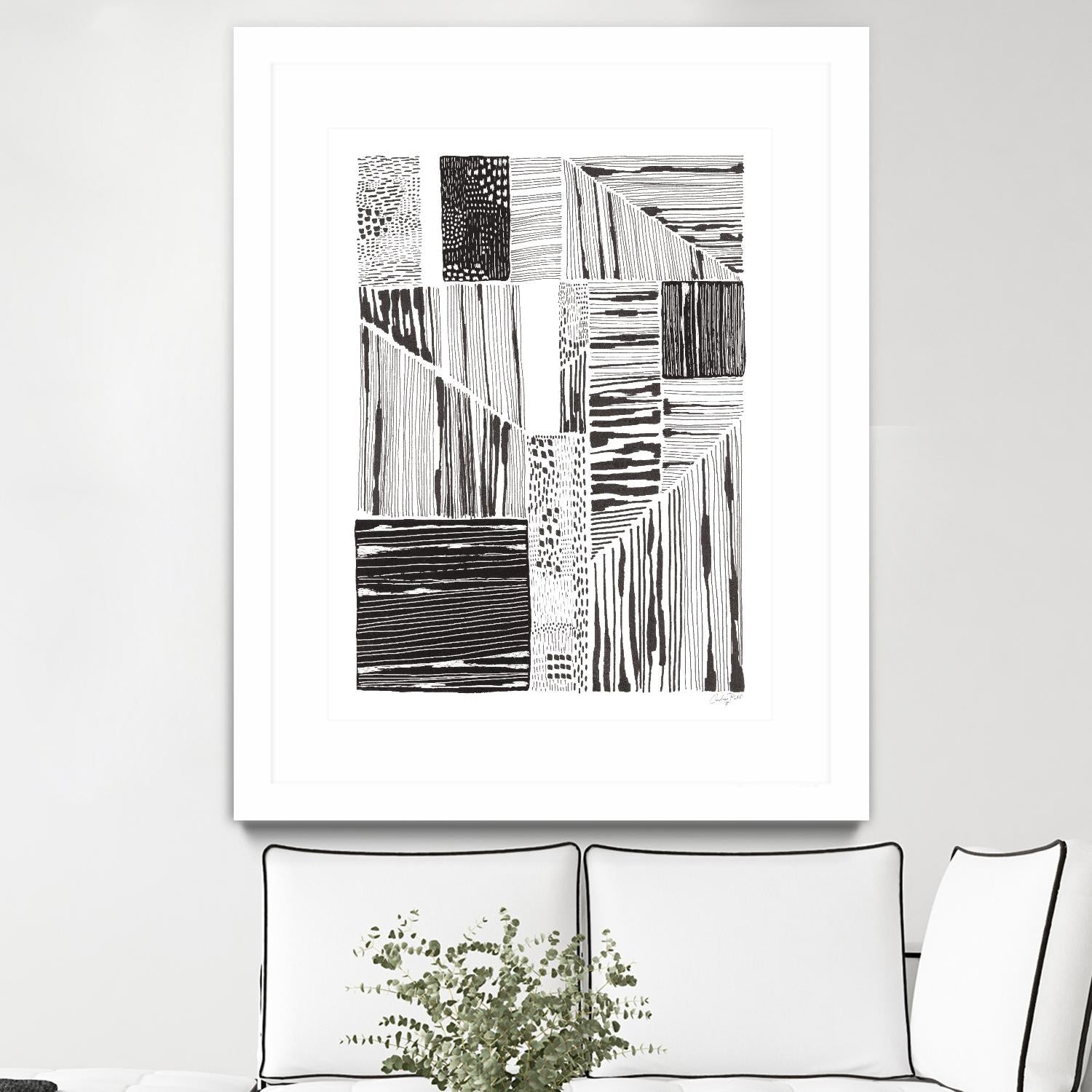 Lined Up II by Courtney Prahl on GIANT ART - white linear dots