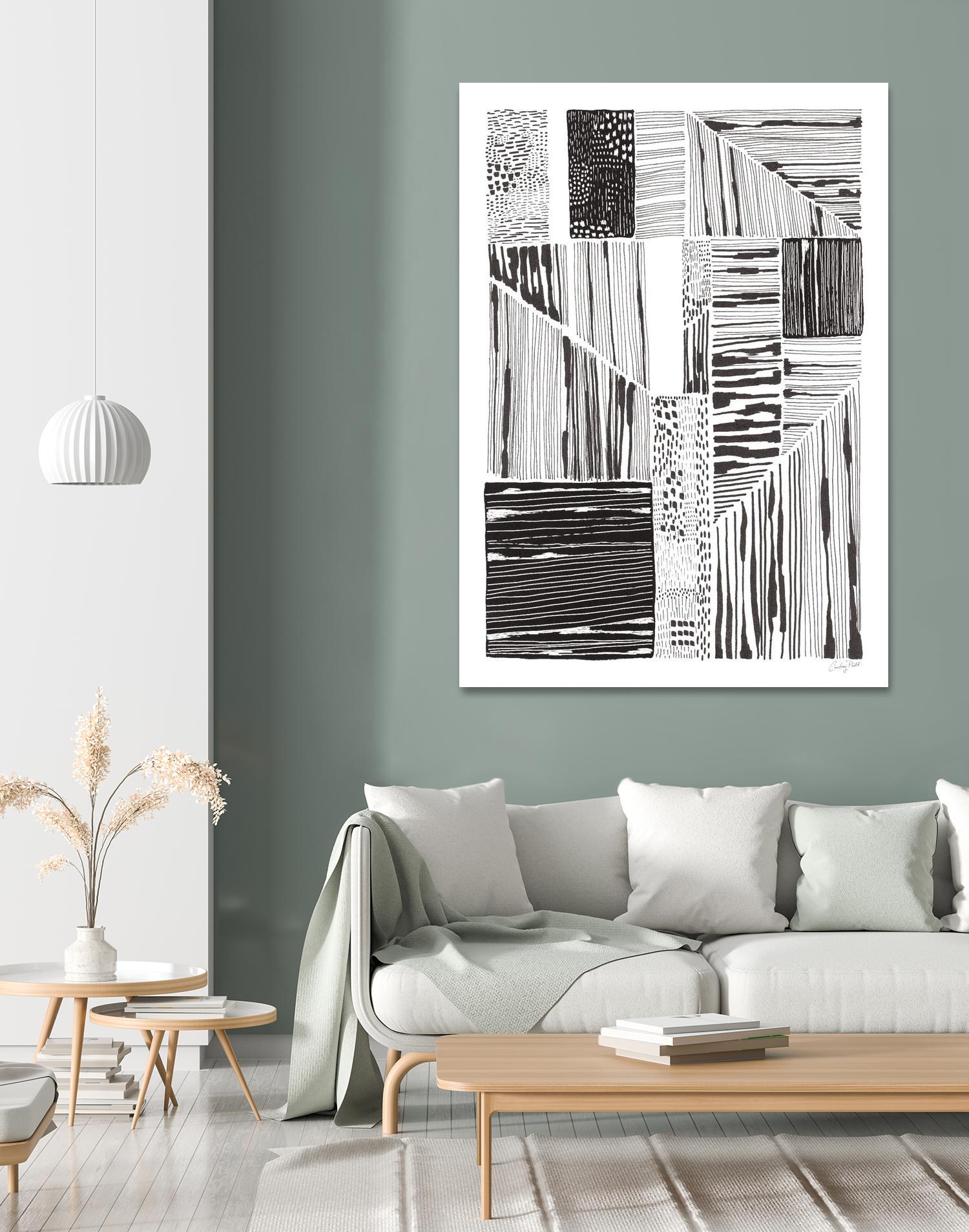 Lined Up II by Courtney Prahl on GIANT ART - white linear dots