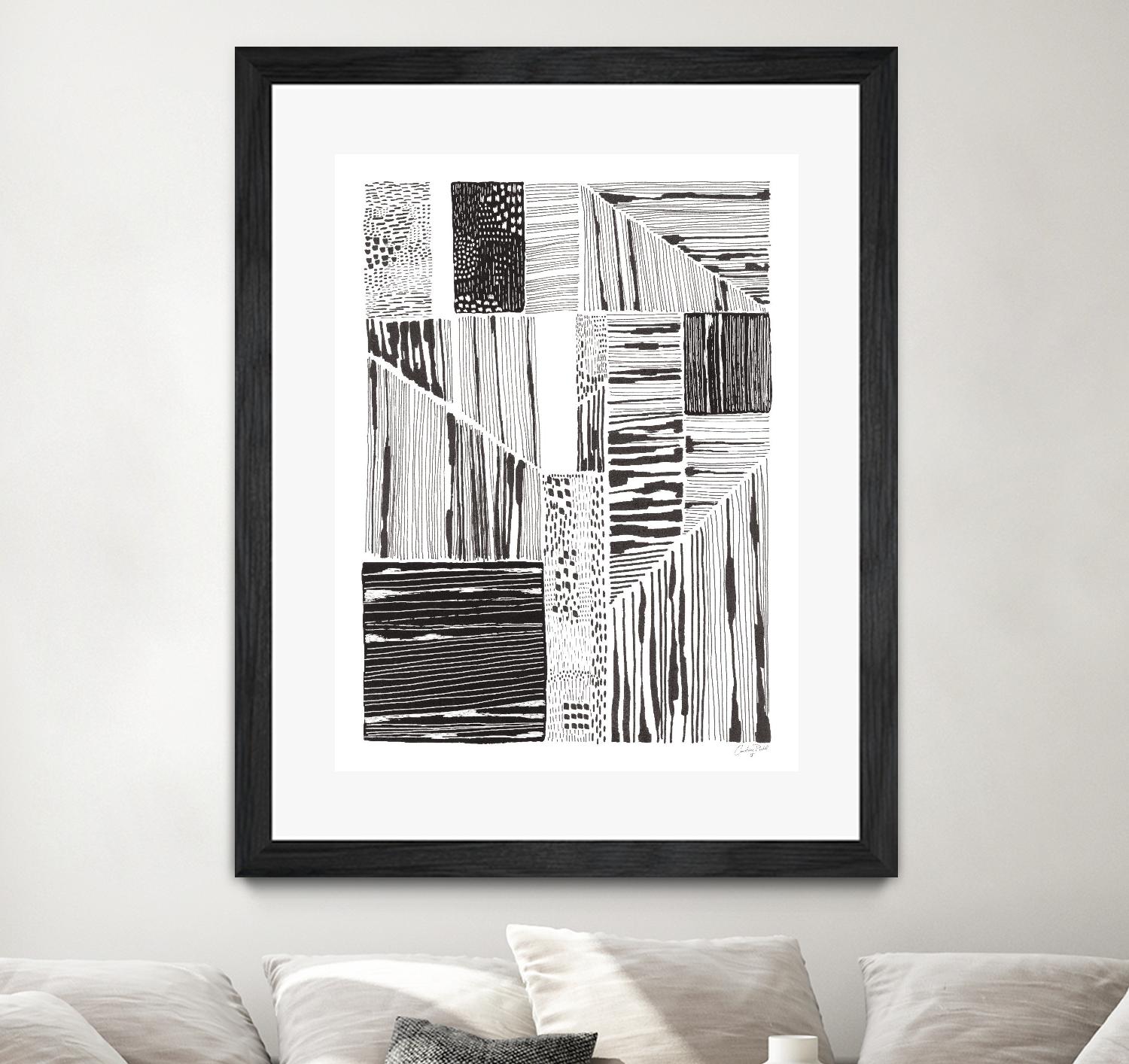 Lined Up II by Courtney Prahl on GIANT ART - white linear dots