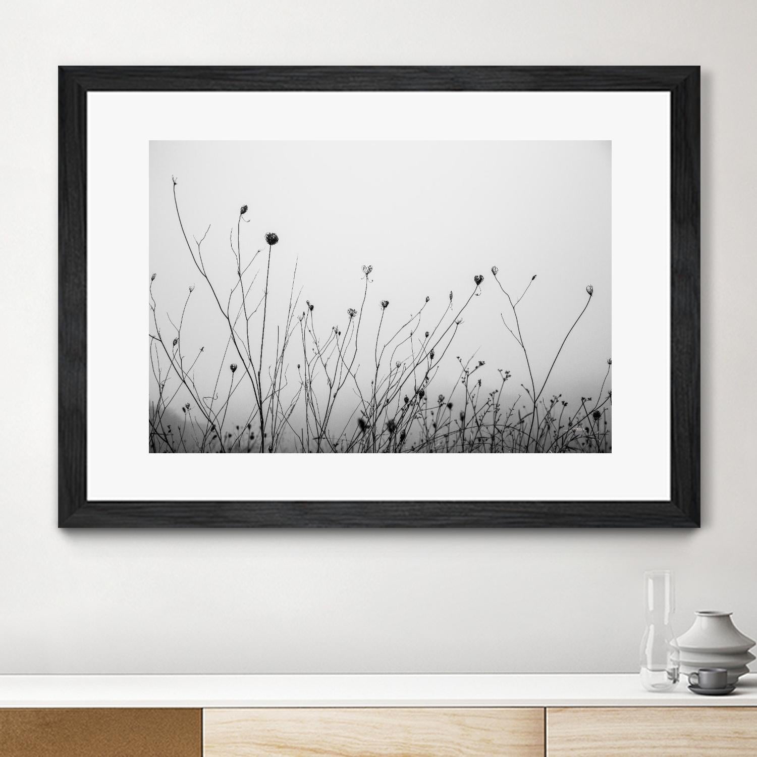 Autumn Grasses by Aledanda on GIANT ART - black & white flowers stems