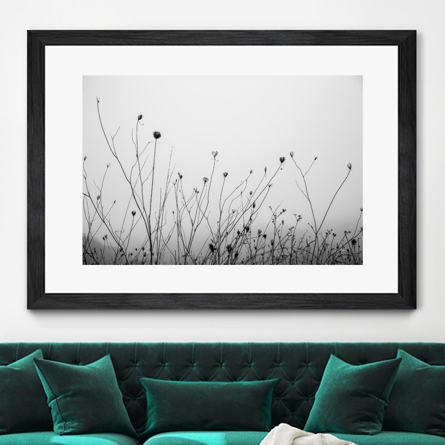 Autumn Grasses by Aledanda on GIANT ART - black & white flowers stems