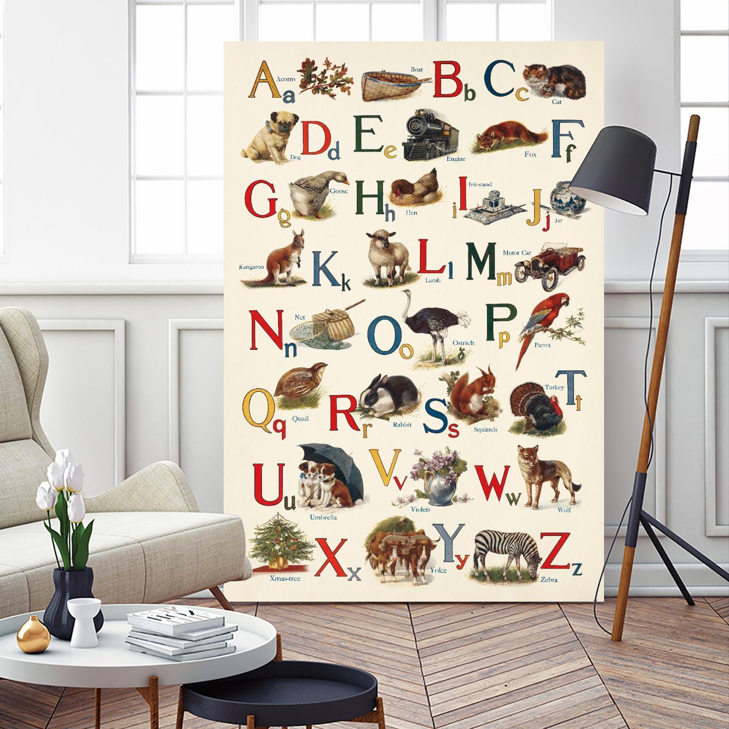 Schoolhouse Alphabet by Wild Apple on GIANT ART - juvenile abcs