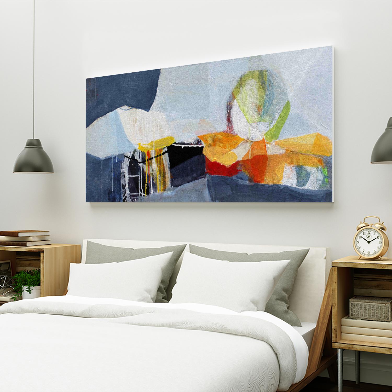 Story Teller by Lina Alattar on GIANT ART - blue,orange abstracts, contemporary