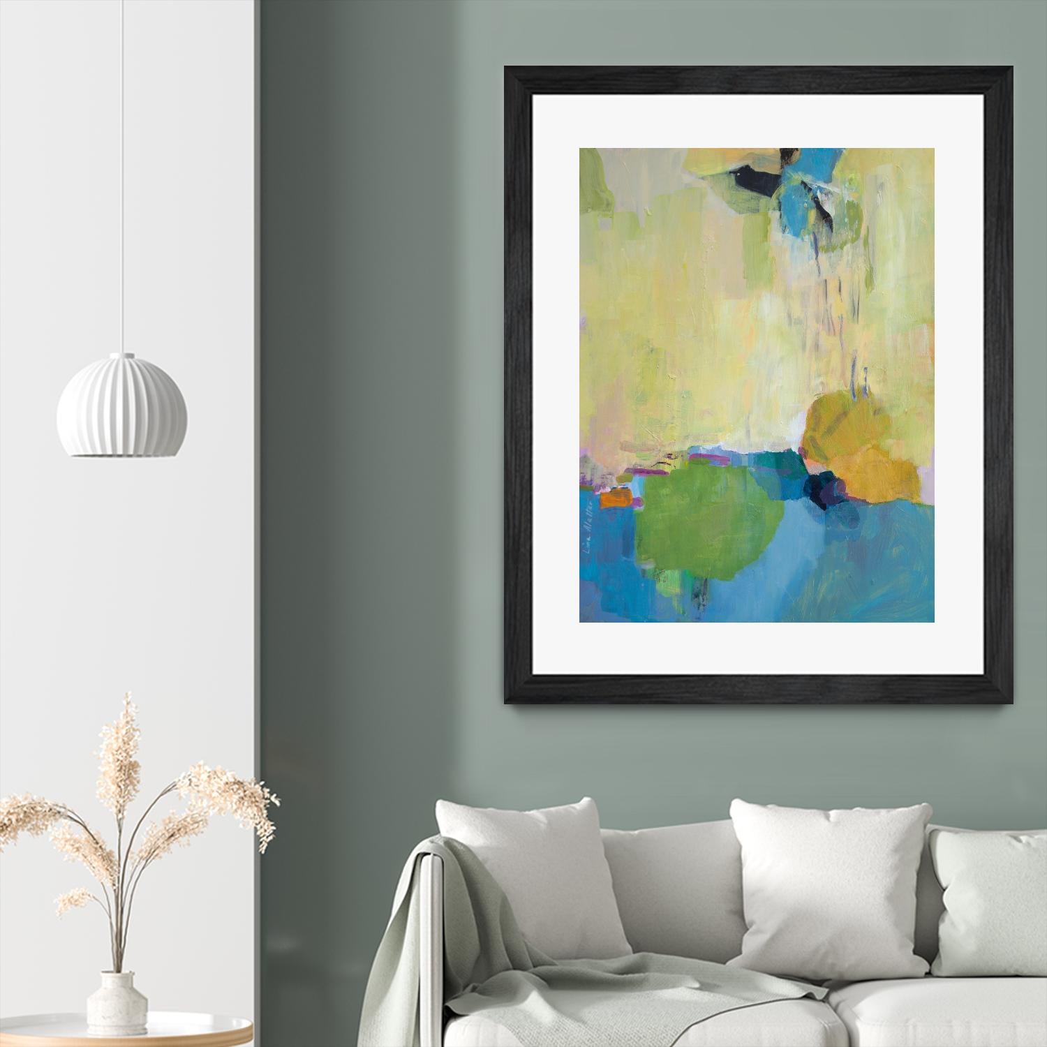 The Promise of Something by Lina Alattar on GIANT ART - blue,yellow abstracts, contemporary