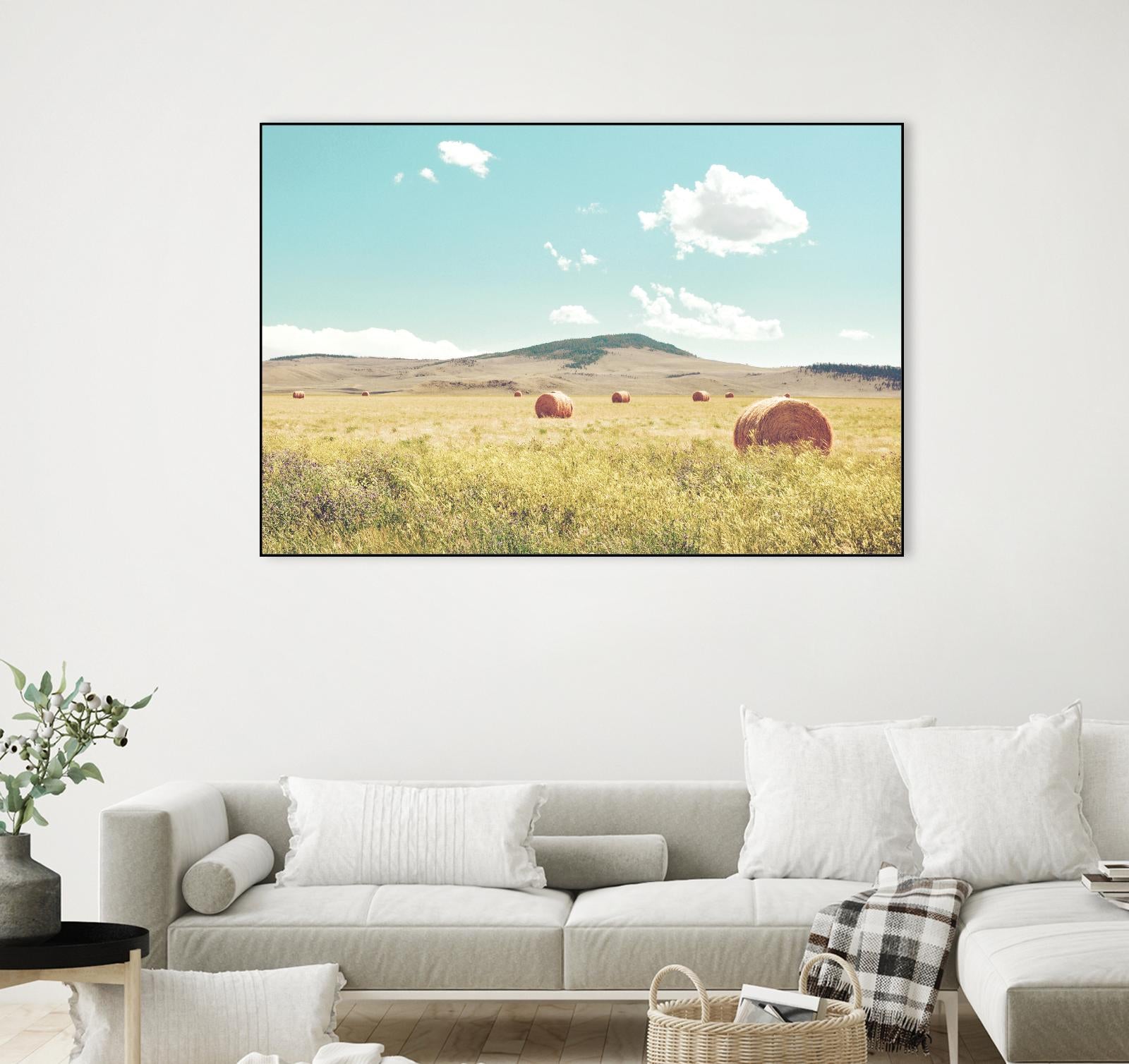 A Day in the Fields by Annie Bailey Art on GIANT ART - blue,green landscapes, photography, clouds, farms, hills