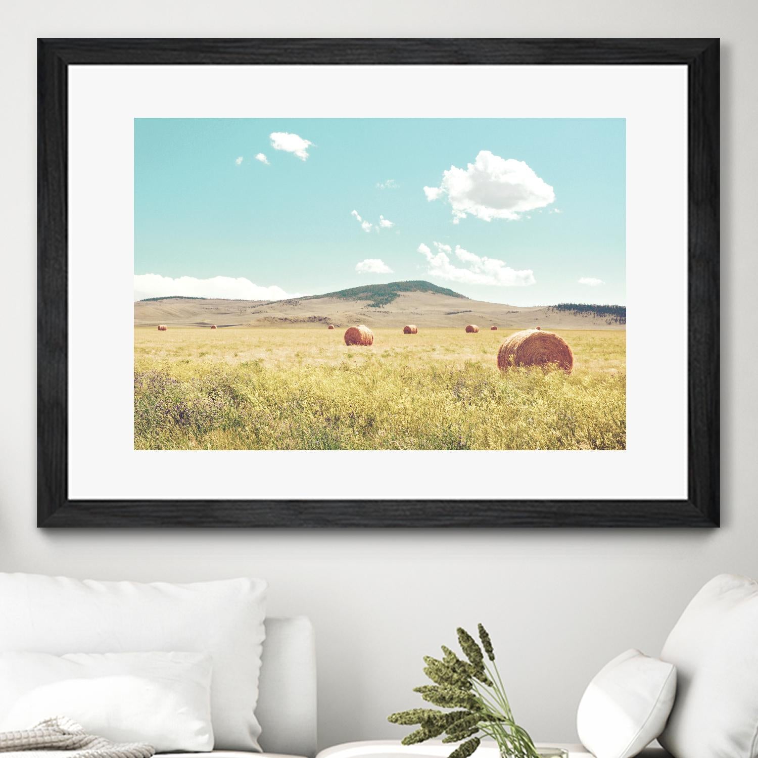 A Day in the Fields by Annie Bailey Art on GIANT ART - blue,green landscapes, photography, clouds, farms, hills