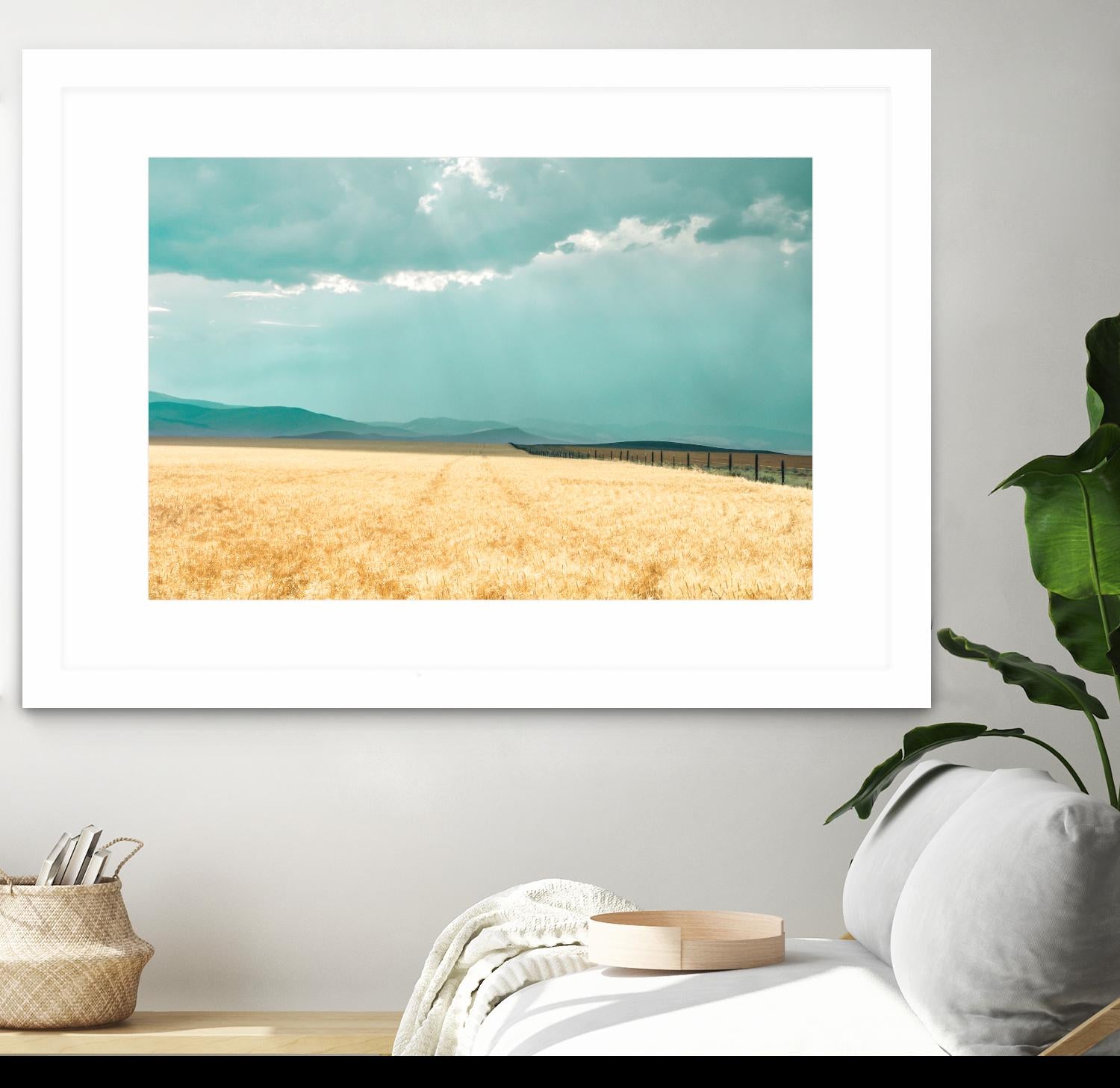 Harvest Shadow by Annie Bailey Art on GIANT ART - blue,beige landscapes, photography, farms, hills