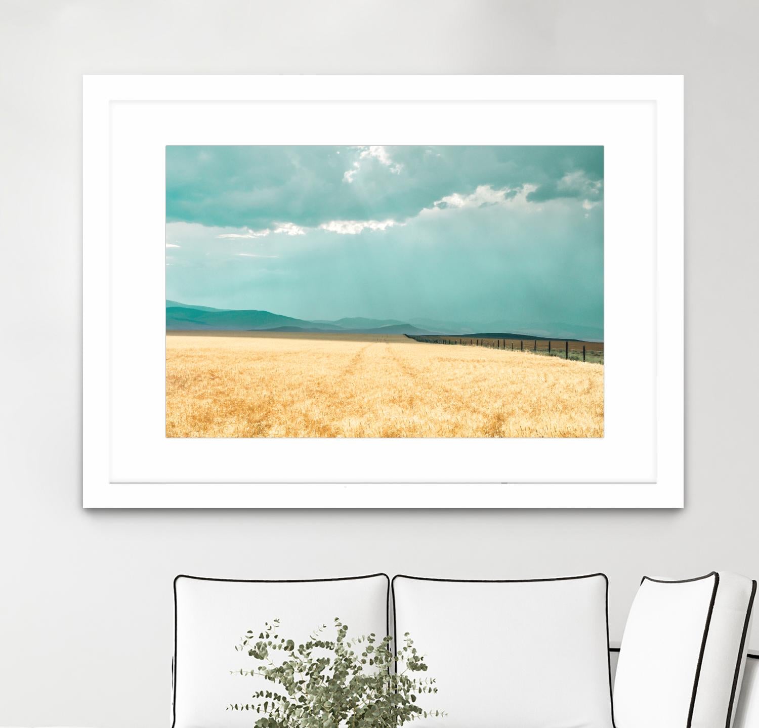 Harvest Shadow by Annie Bailey Art on GIANT ART - blue,beige landscapes, photography, farms, hills