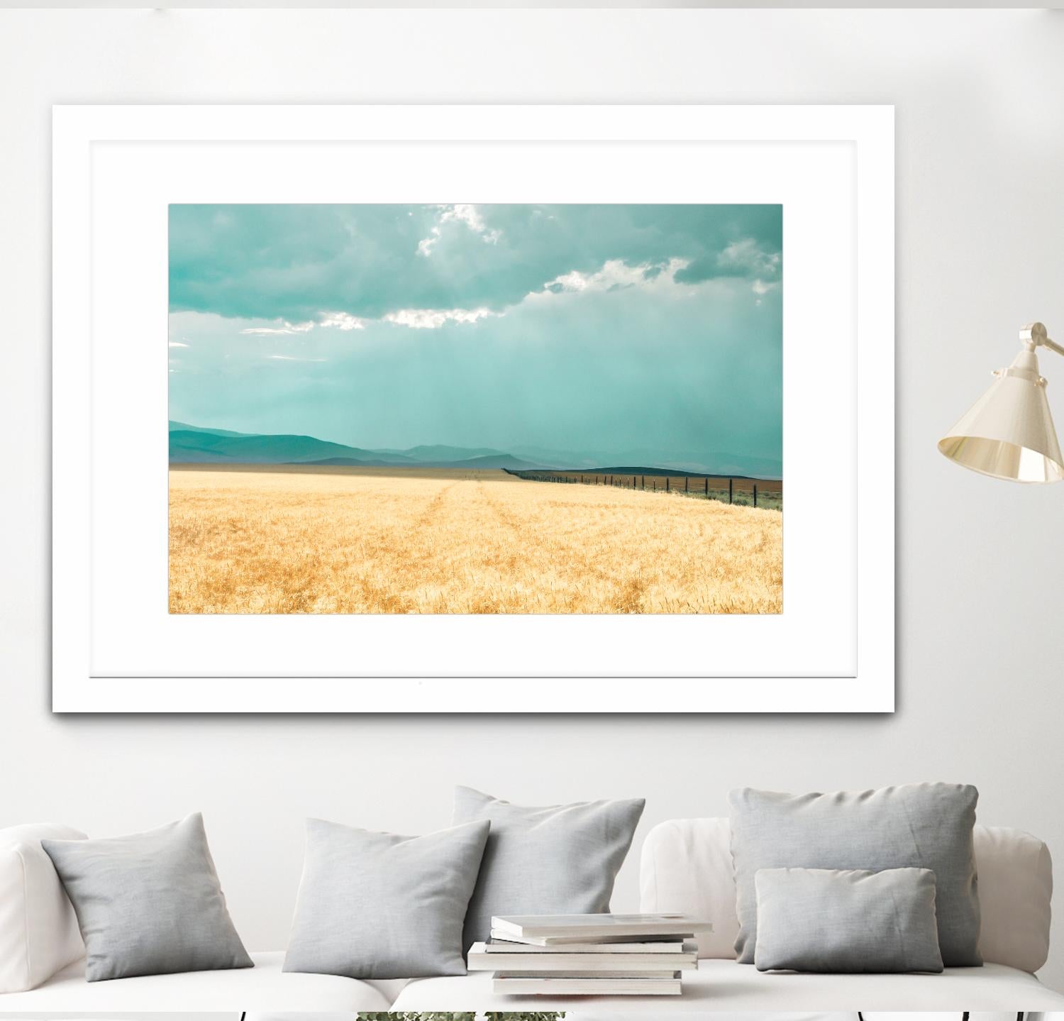 Harvest Shadow by Annie Bailey Art on GIANT ART - blue,beige landscapes, photography, farms, hills