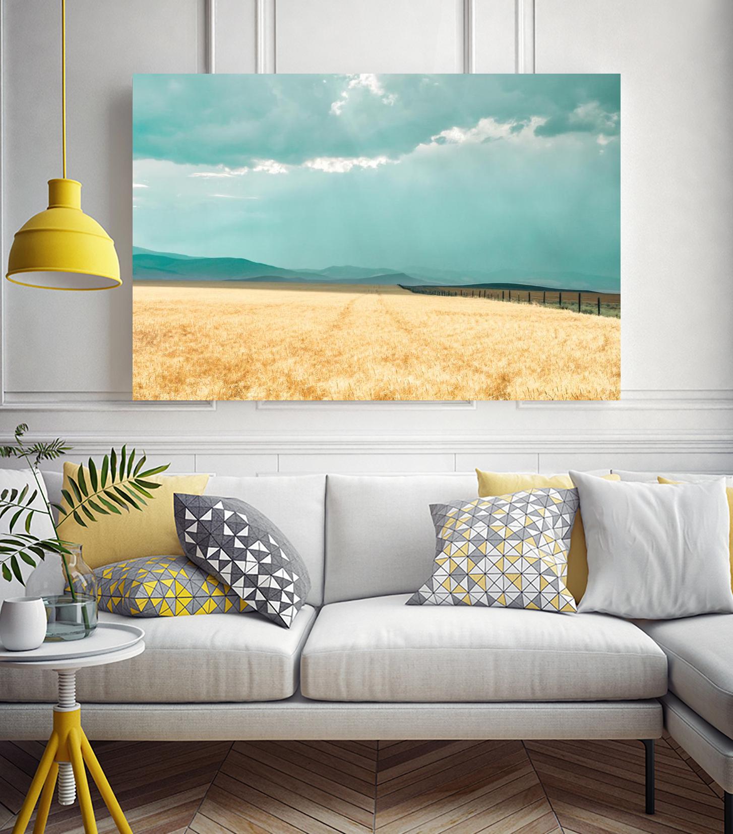 Harvest Shadow by Annie Bailey Art on GIANT ART - blue,beige landscapes, photography, farms, hills
