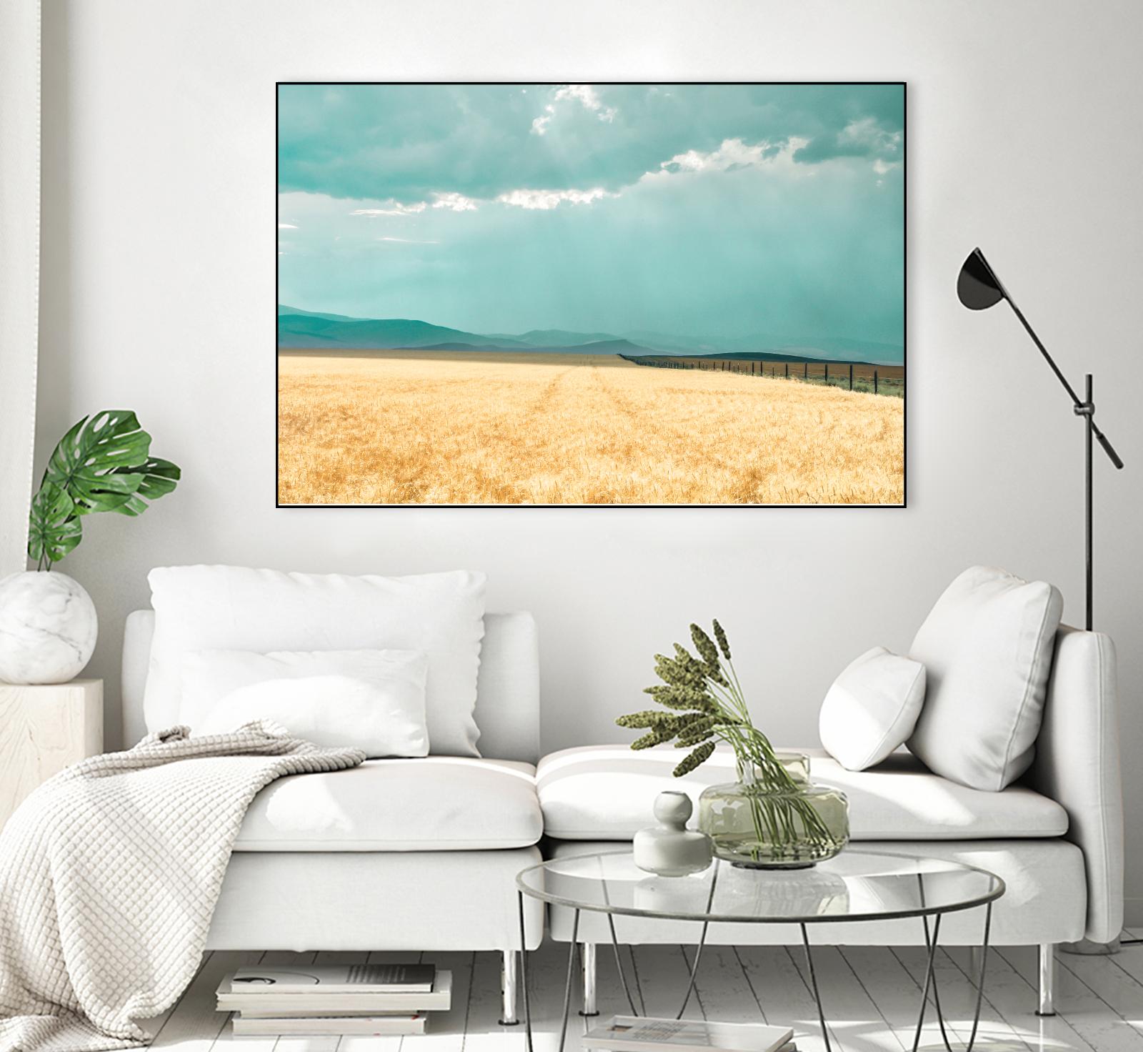 Harvest Shadow by Annie Bailey Art on GIANT ART - blue,beige landscapes, photography, farms, hills