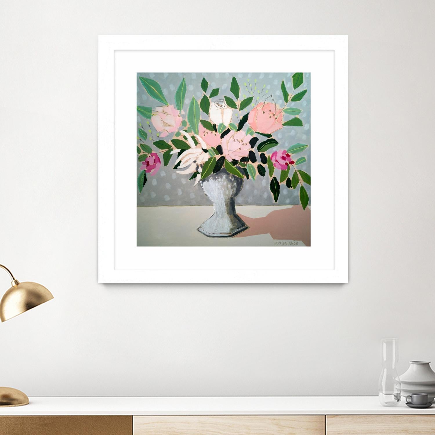 Spring Florals 1 by Marisa Anon on GIANT ART - pink,green floral,still life